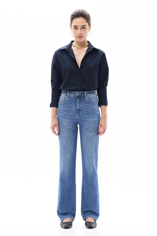 HIGH RISE STRAIGHT LEG DENIM JEAN OST5026