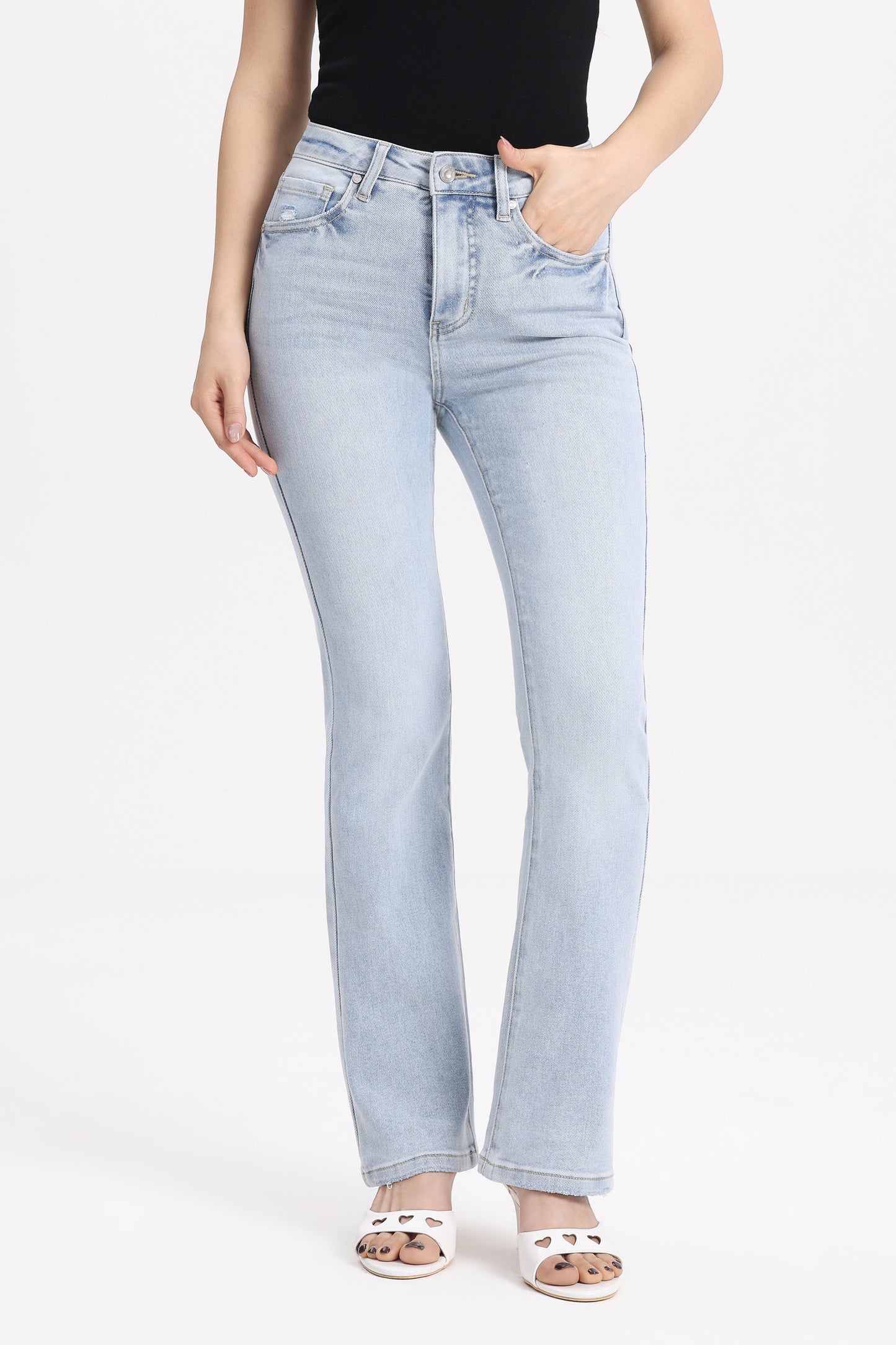 High Rise Bootcut Denim Jeans OSF1143EC