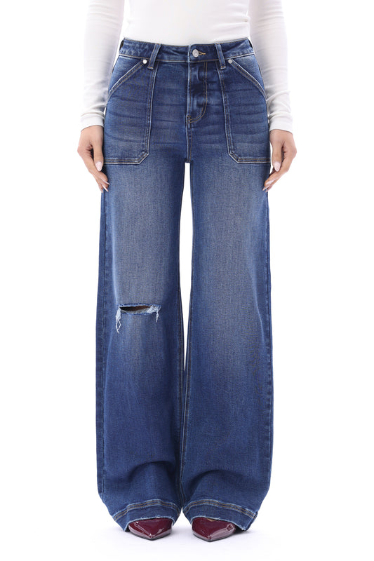 The Iris Mid High Rise Wide Leg Full Jeans ESFW630822
