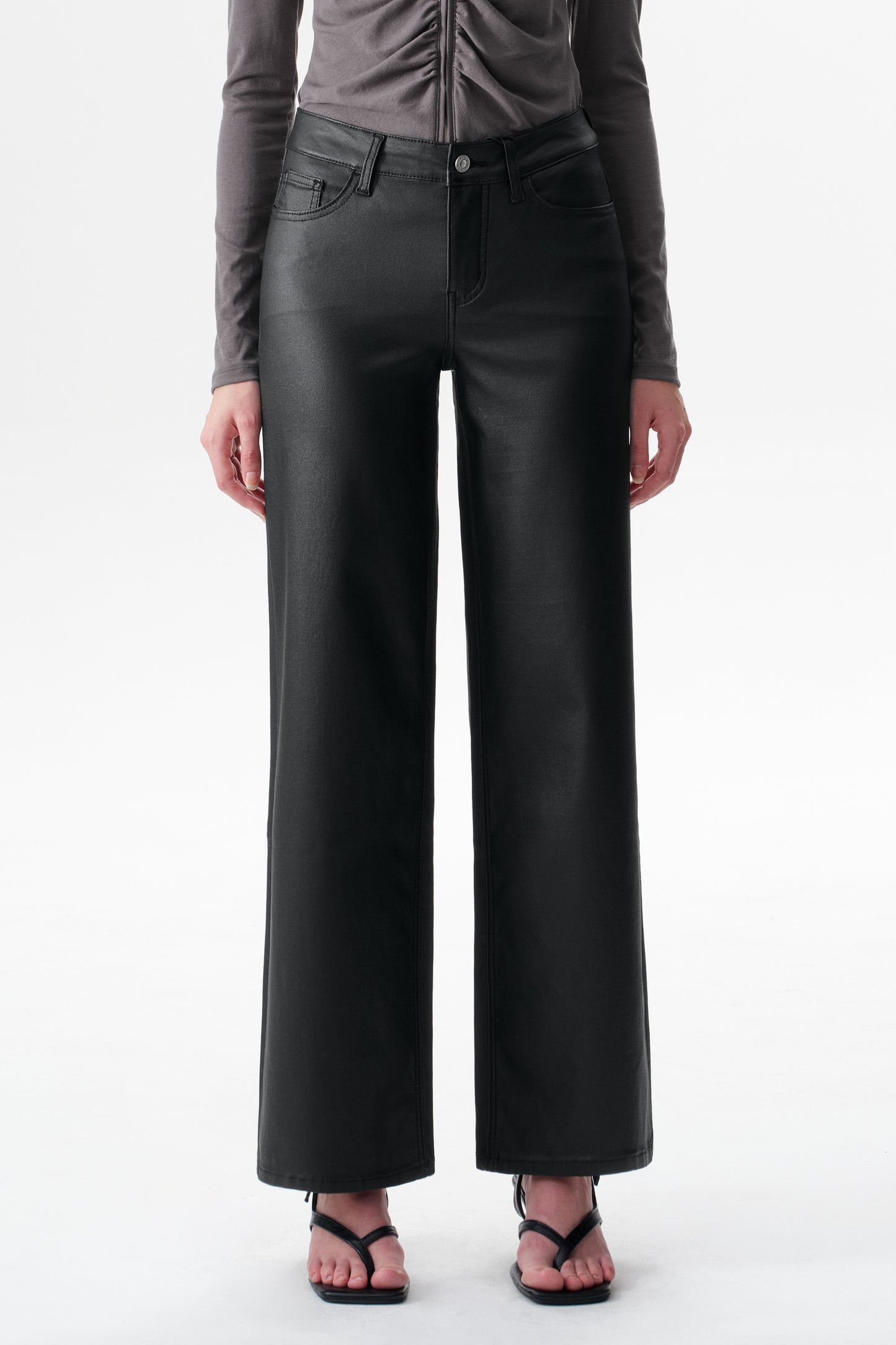 Mid Rise Wide Leg Pants OSW8097