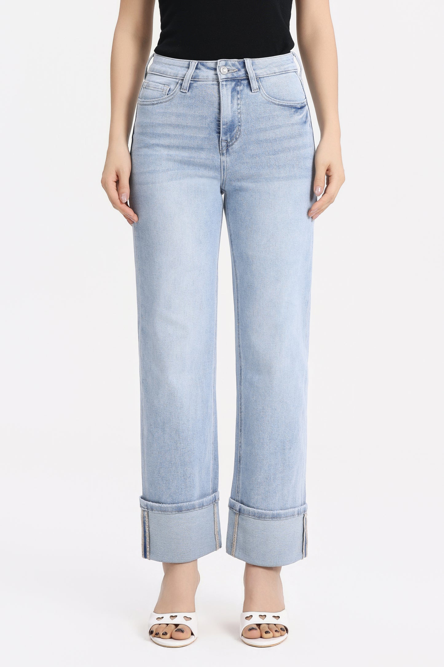 HIGH RISE STRAIGHT DENIM JEANS OST5030
