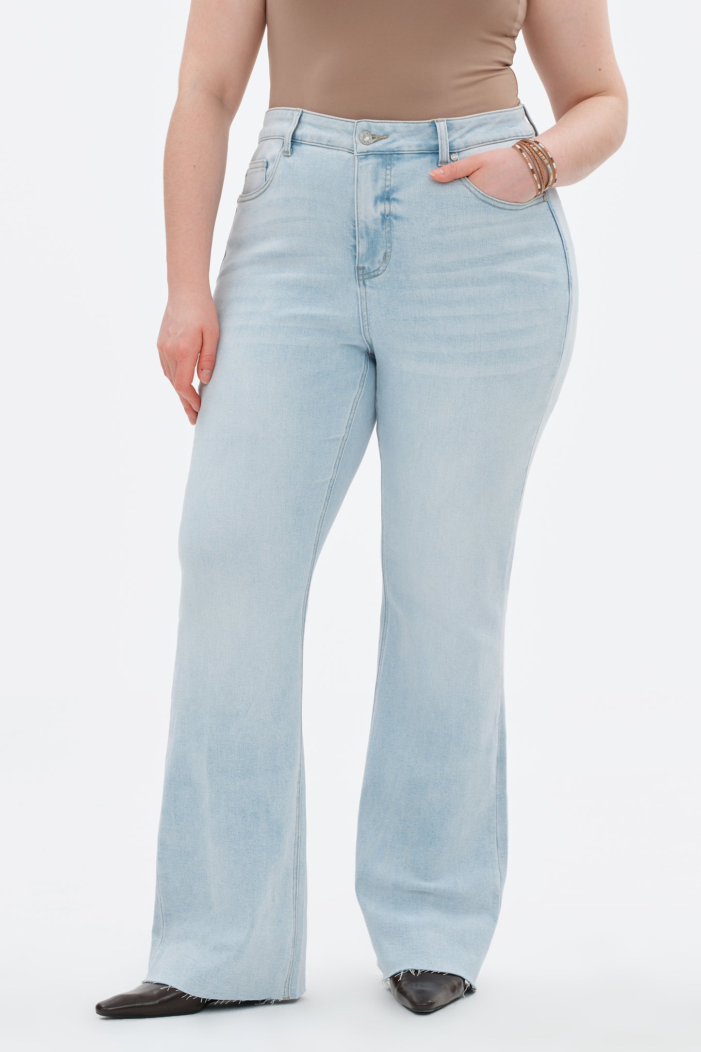 Plus Size High Rise Bootcut Denim Jeans OSF1149-P