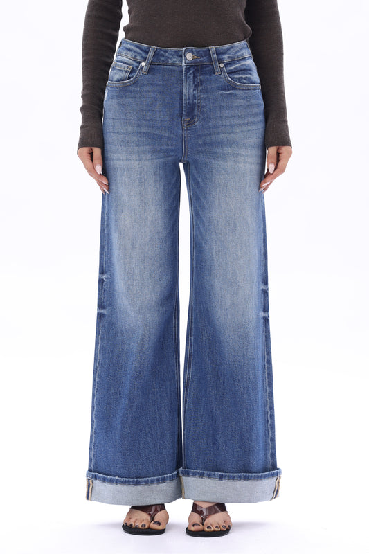 SUPER HIGH RISE FLARED WIDE LEG TALL JEANS ESFW640832