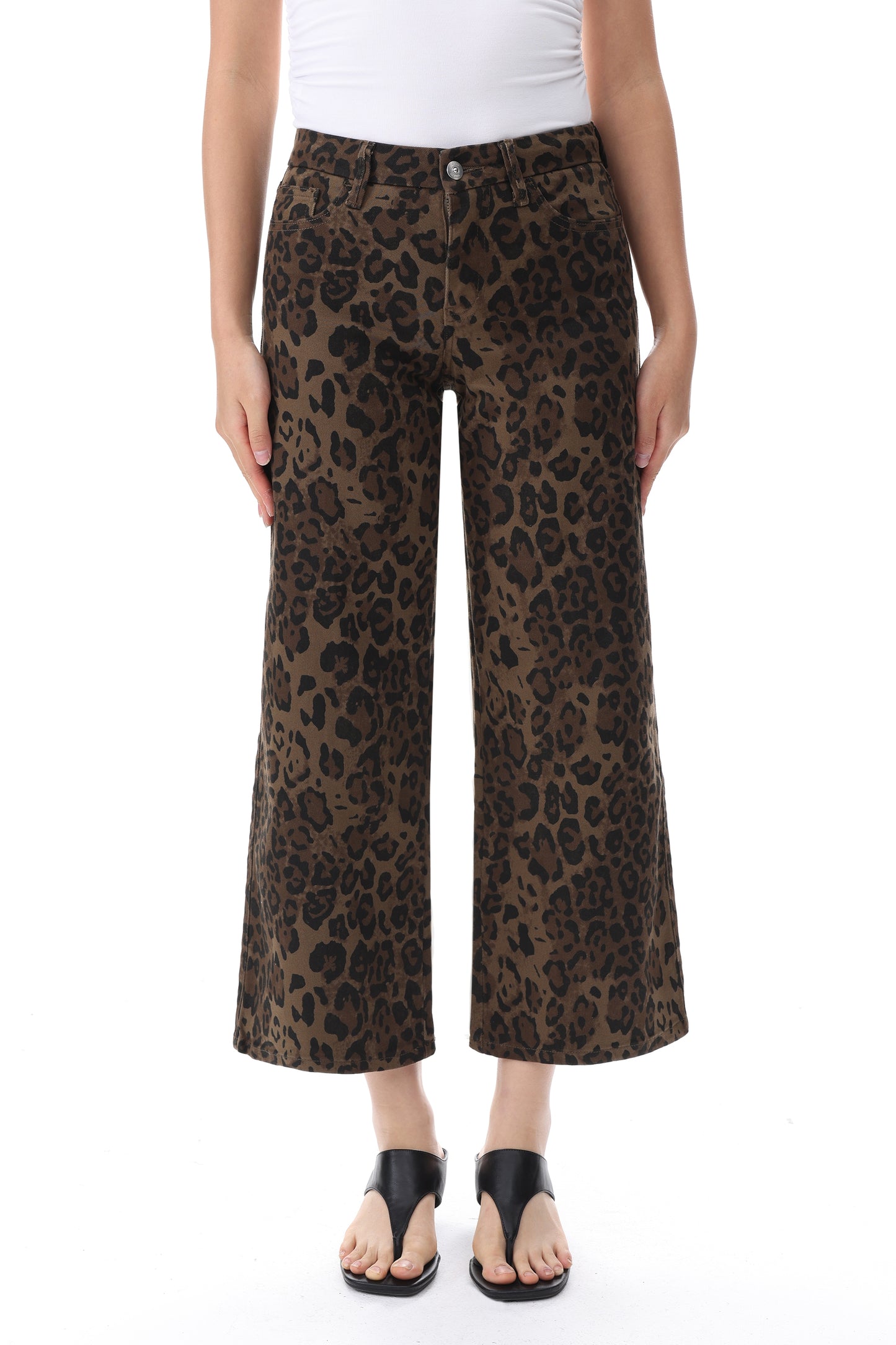 Mid Rise Wide Leg Petite Denim Jeans OSW8019-SP