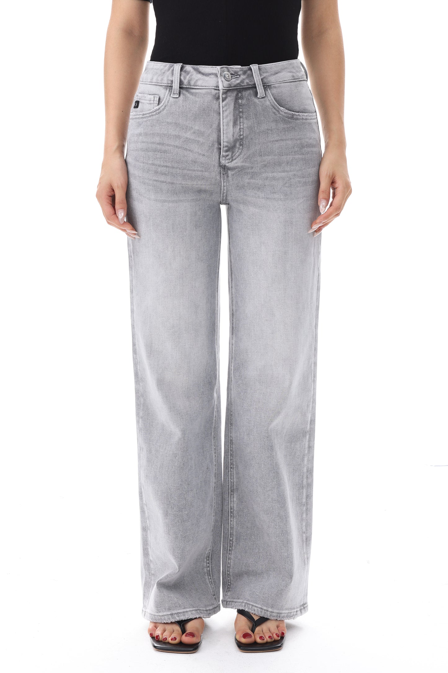 High Rise Wide Leg Full Jeans ESFW620807