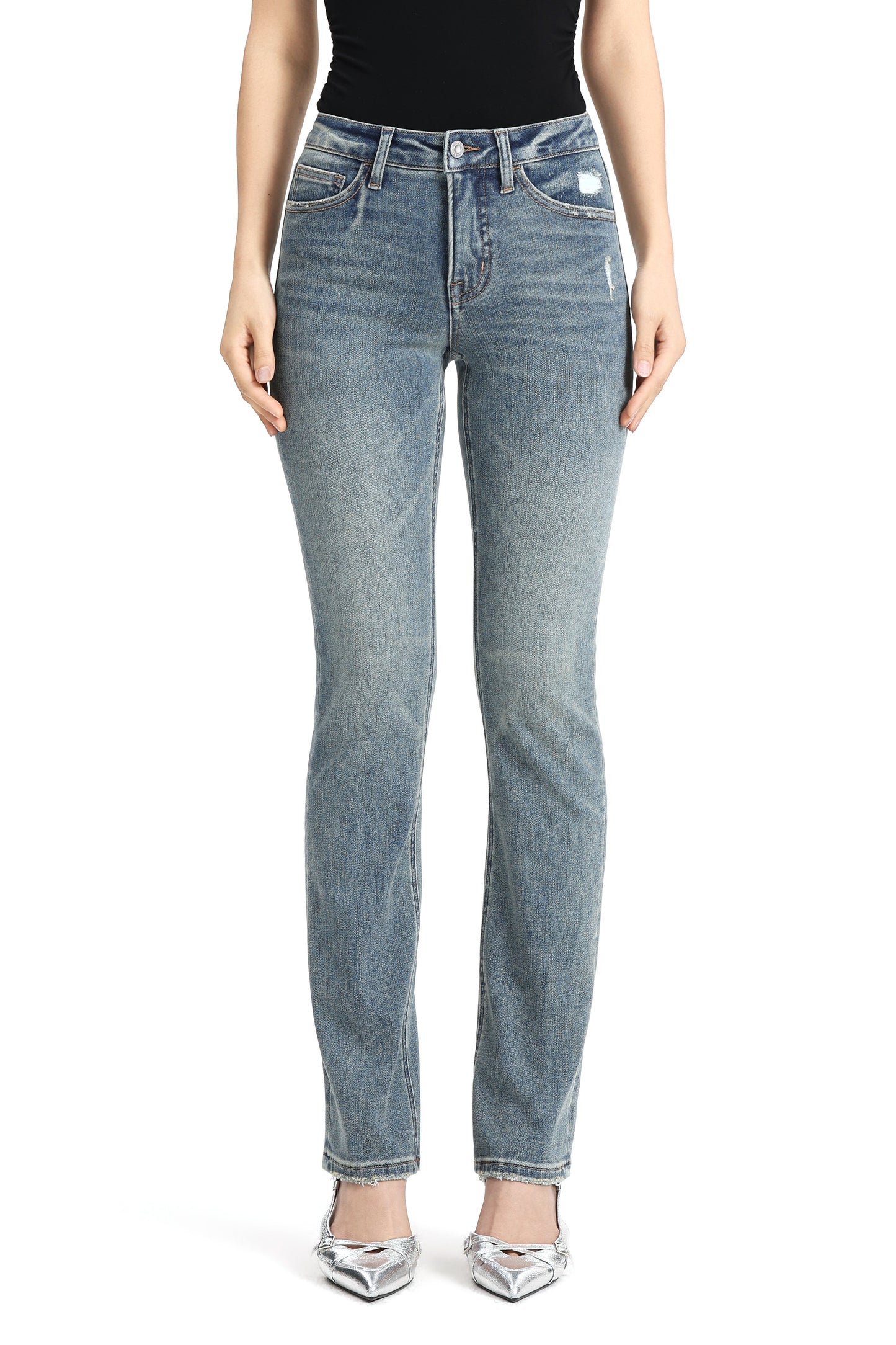 Mid Rise Straight Denim Jeans OSTM5001EC