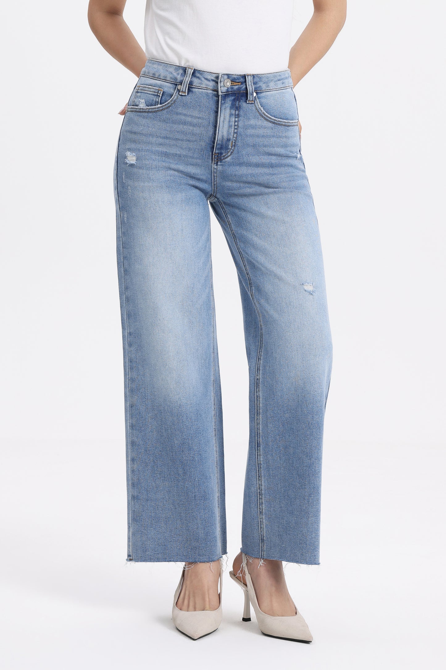 High Rise Ankle Straight Leg Jeans OST5032EC
