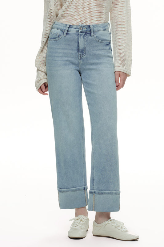 HIGH RISE STRAIGHT DENIM JEANS OST5030