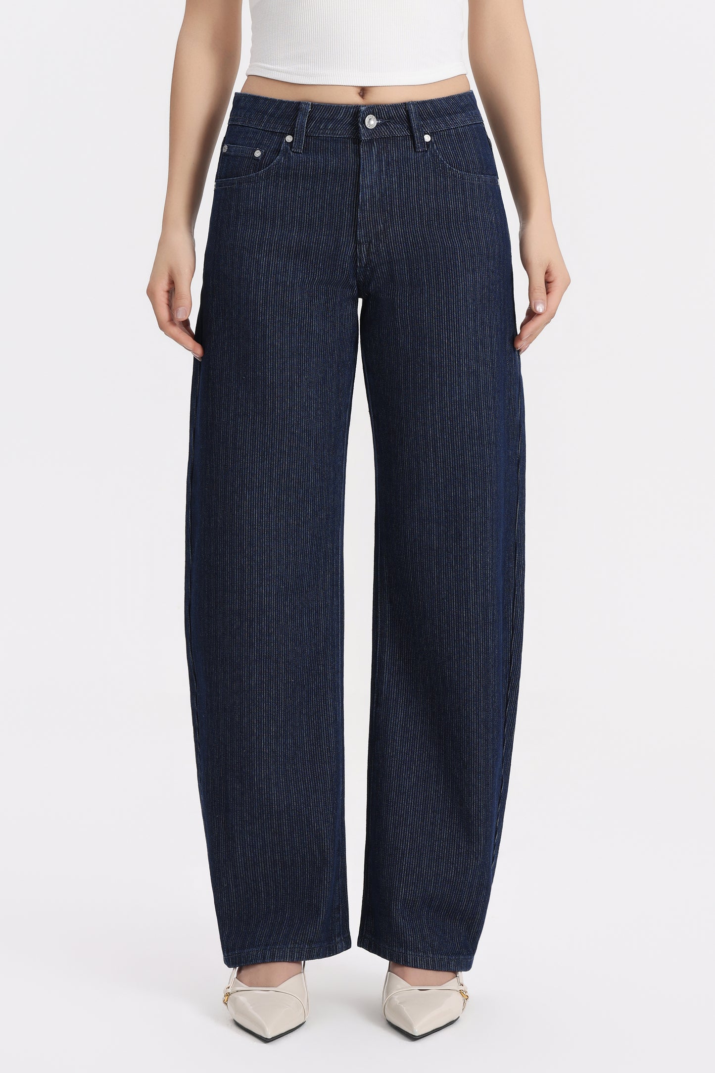 Mid Rise Barrel  Denim Jeans OSOX024