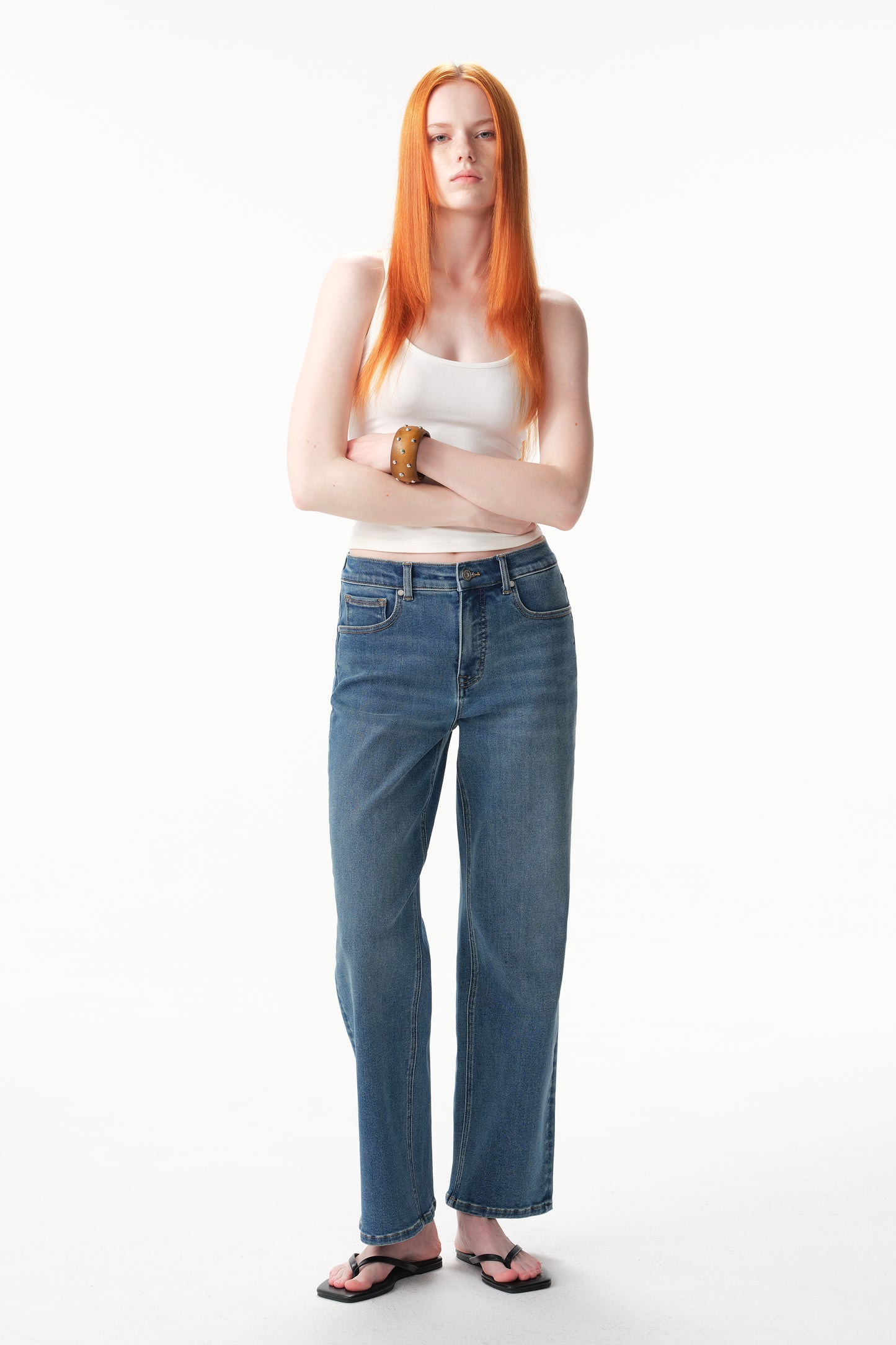 HIGH RISE 90's RELAXED ANKLE JEANS ESFT640518