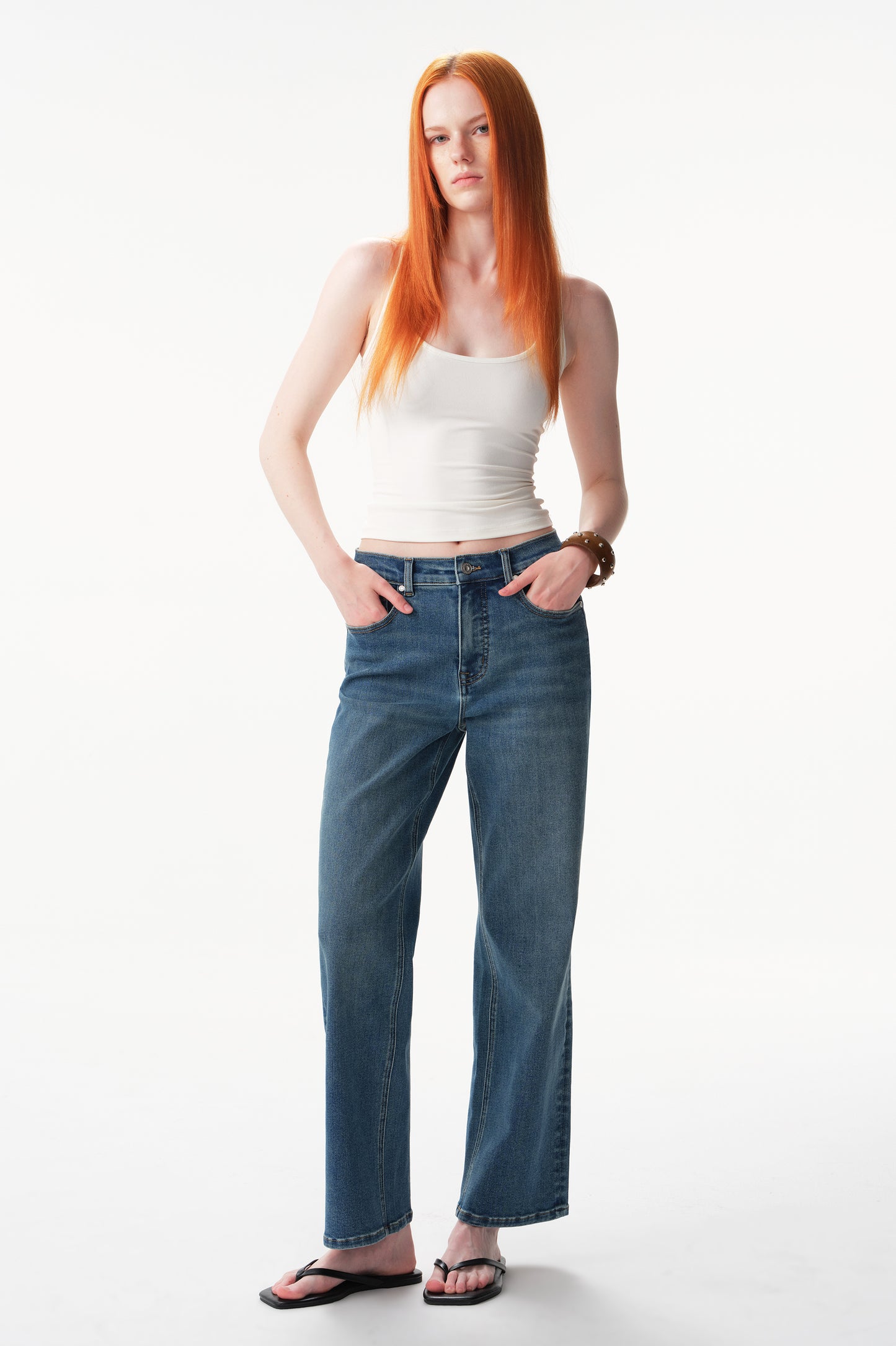 HIGH RISE 90's RELAXED ANKLE JEANS ESFT640518