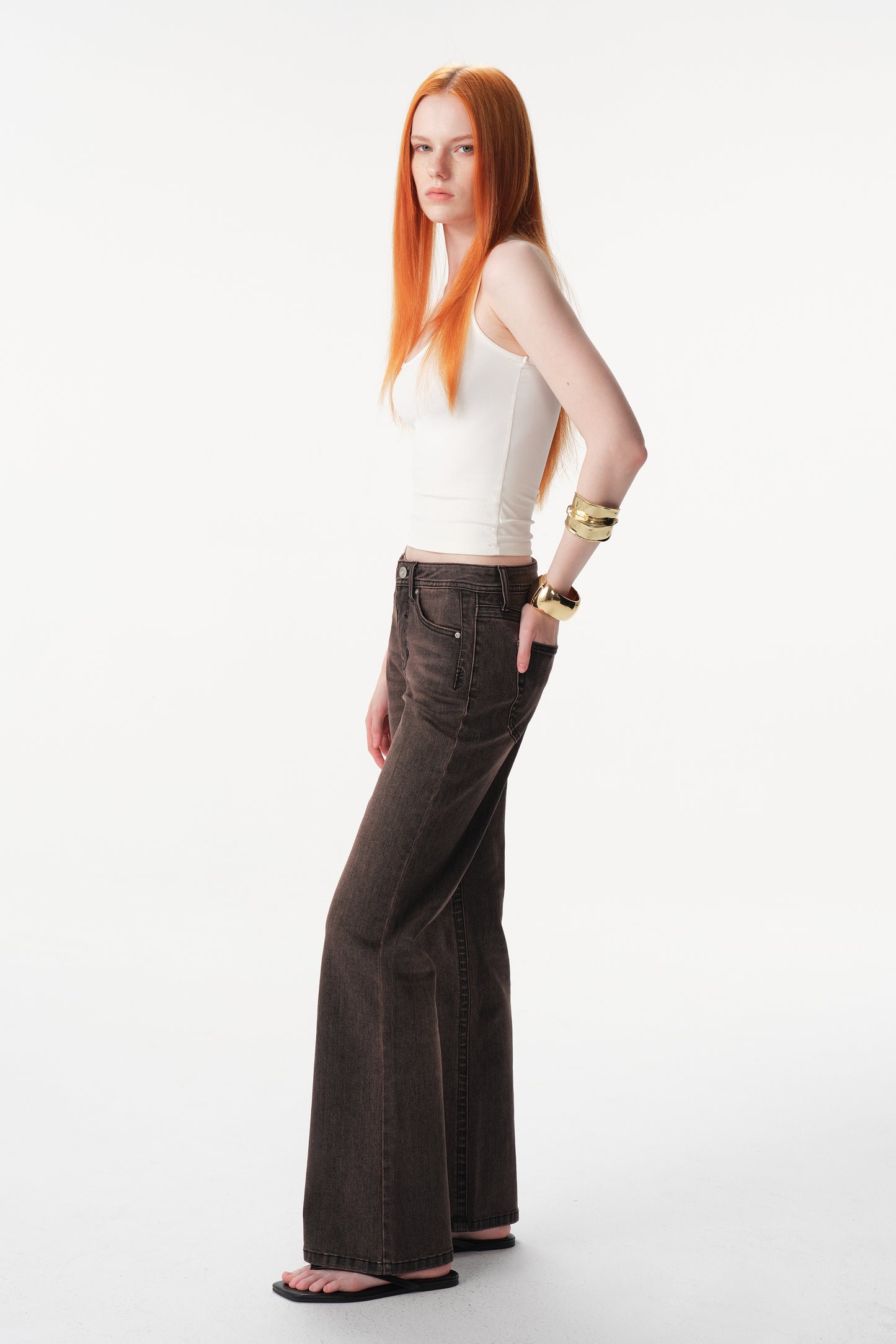 MID RISE BOOTCUT FULL JEANS ESFF640113