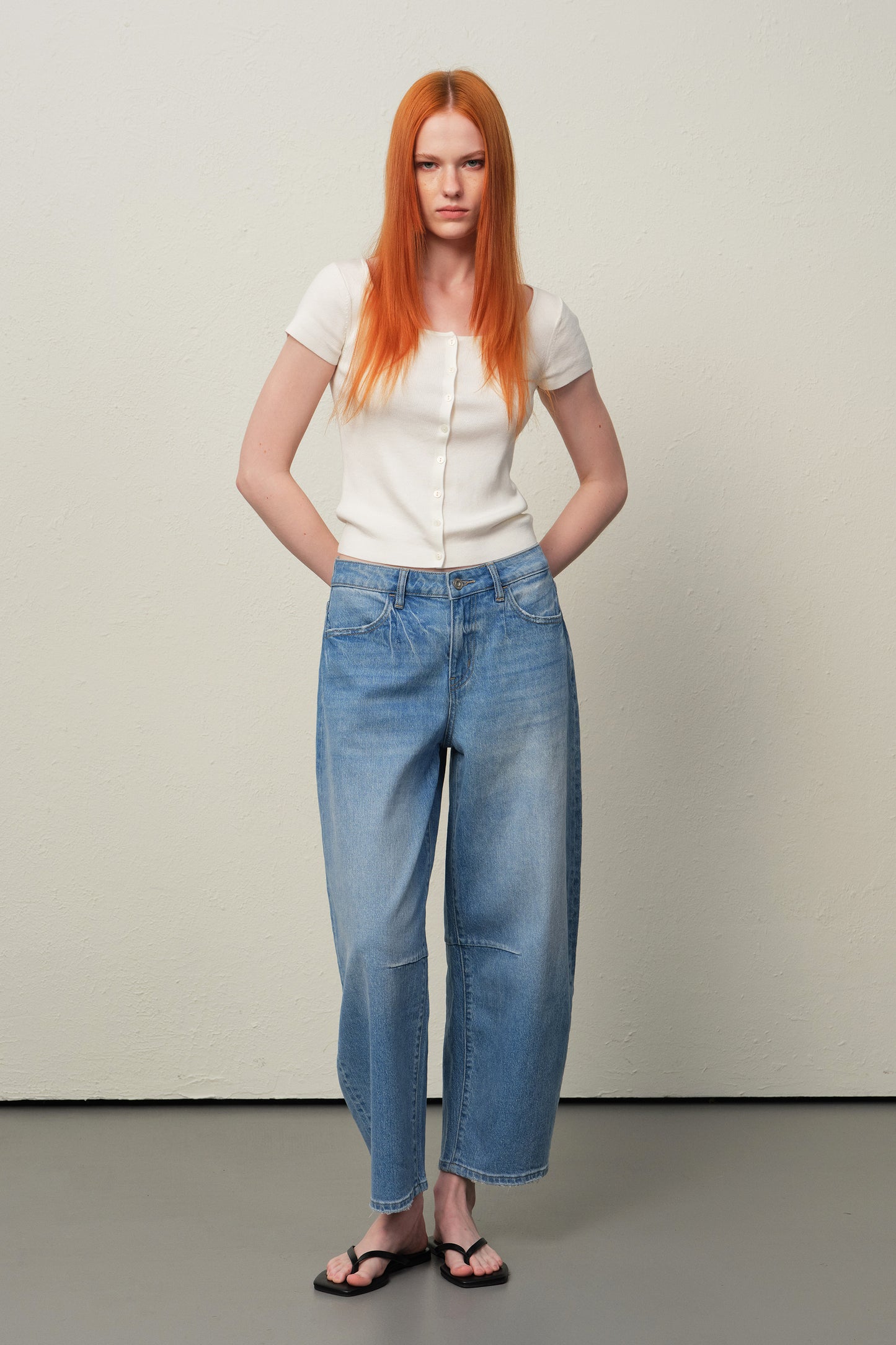 The Nova High Rise Balloon Cropped Jeans ESFO630X07