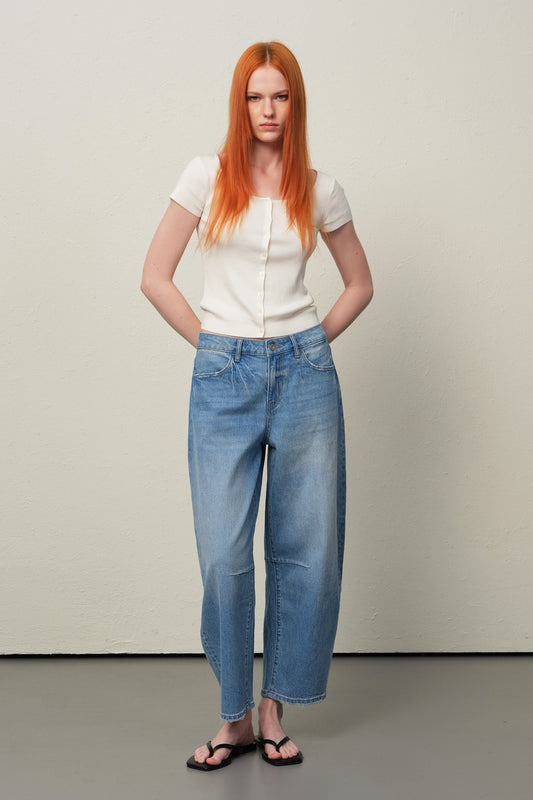 The Nova High Rise Balloon Cropped Jeans ESFO630X07