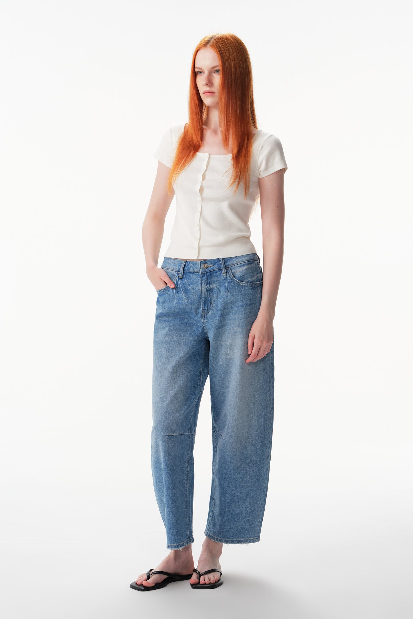 The Nova High Rise Balloon Cropped Jeans ESFO630X07