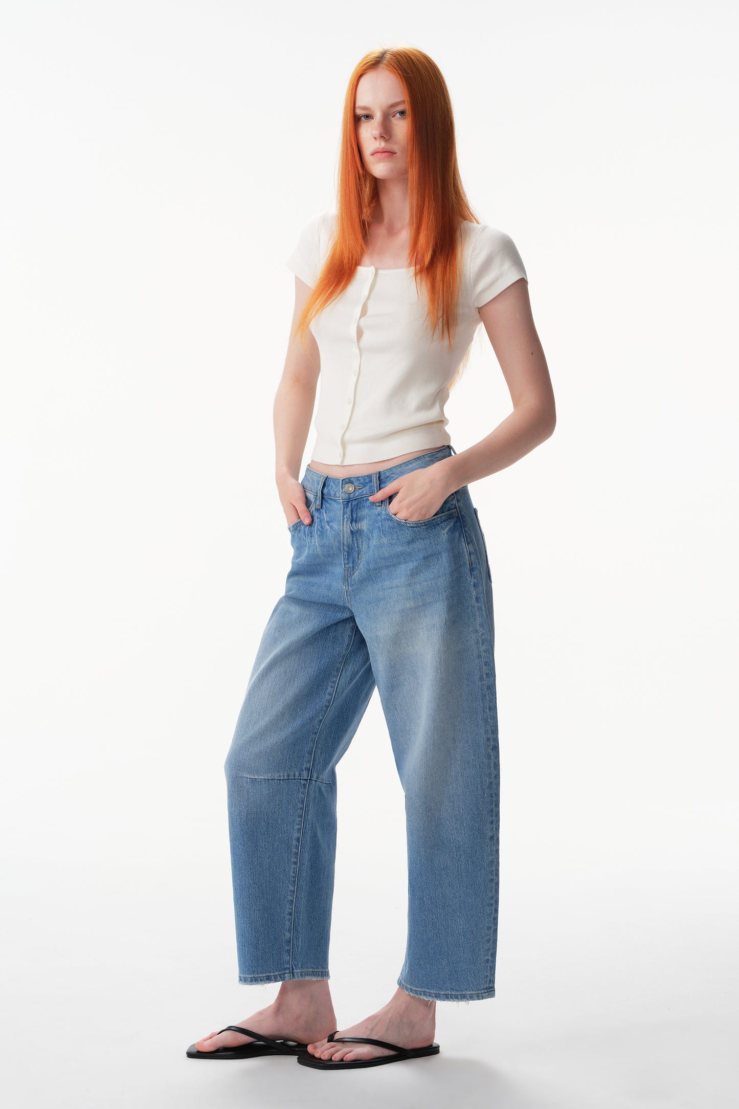 The Nova High Rise Balloon Cropped Jeans ESFO630X07
