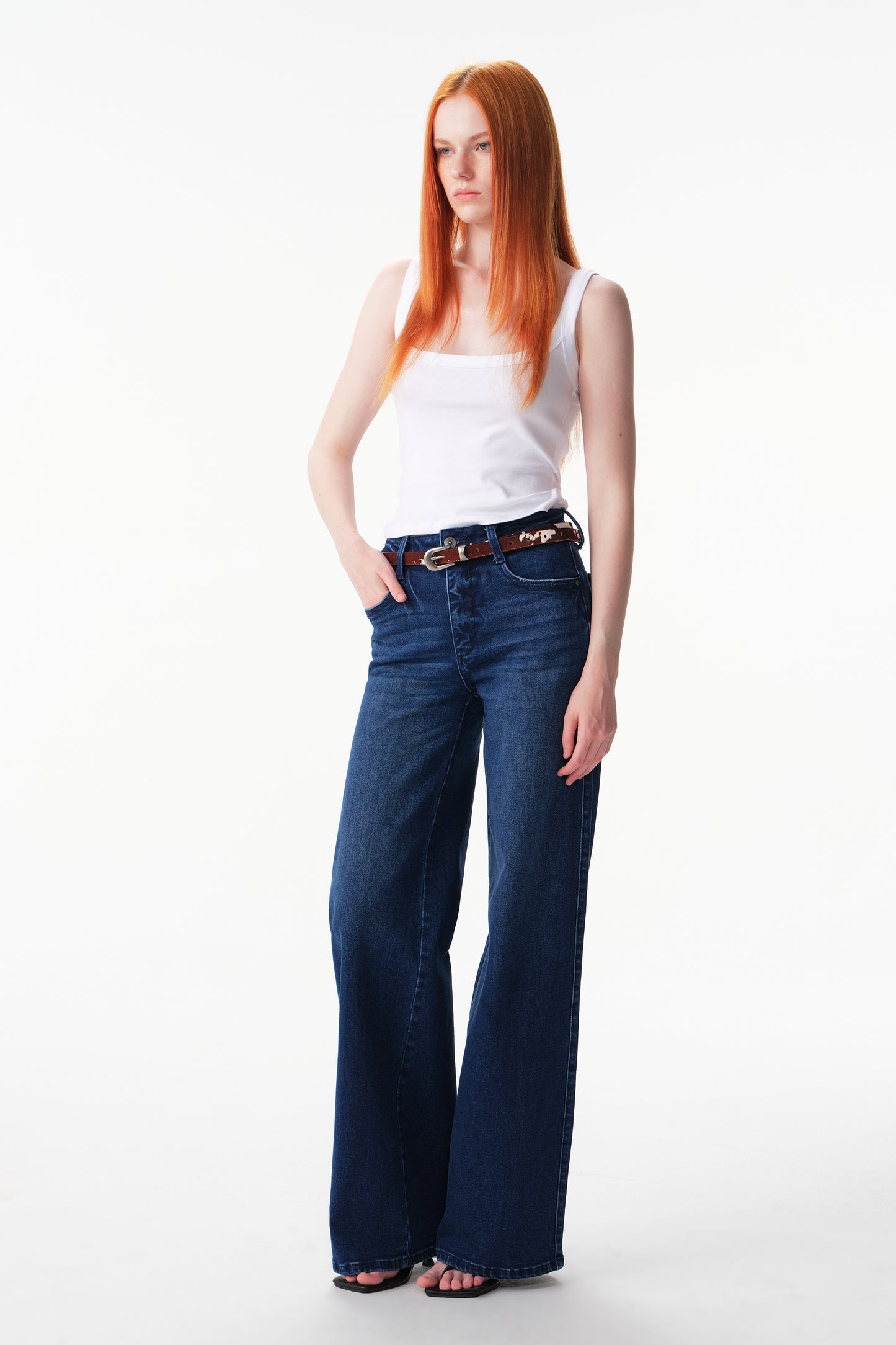 Mid High Rise Super Wide Leg Tall Jeans ESFW630813