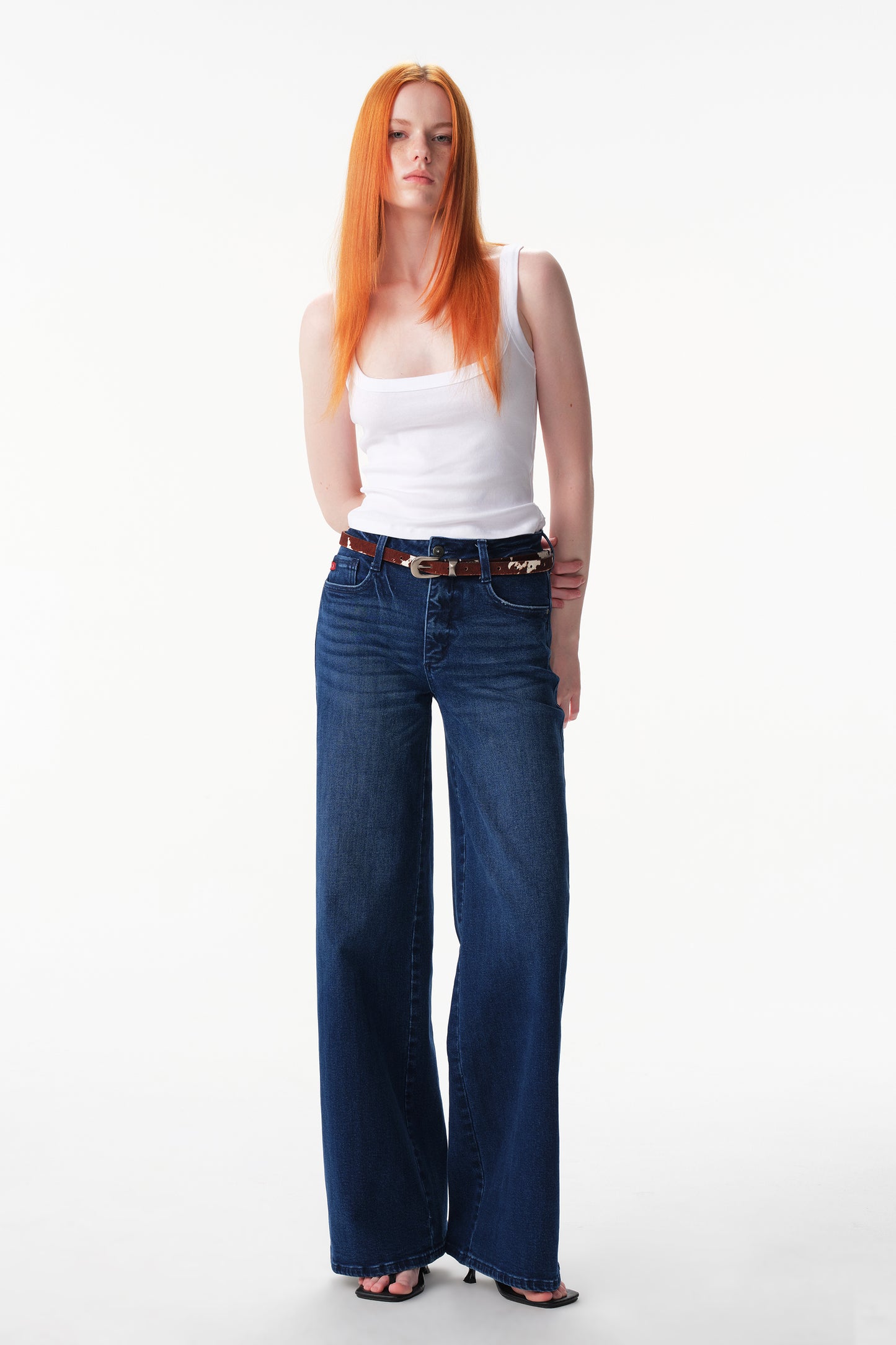 Mid High Rise Super Wide Leg Tall Jeans ESFW630813
