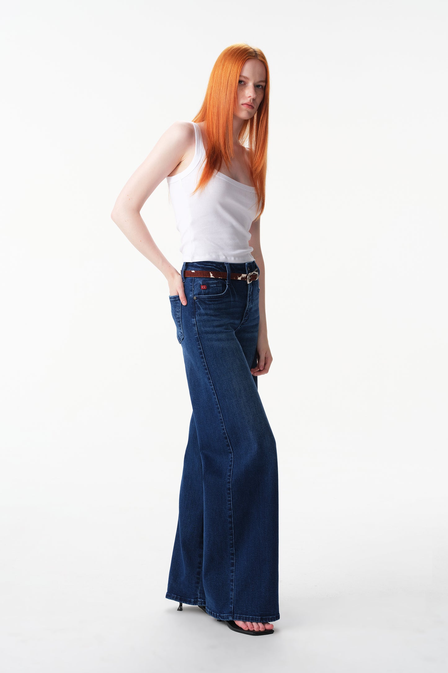 Mid High Rise Super Wide Leg Tall Jeans ESFW630813