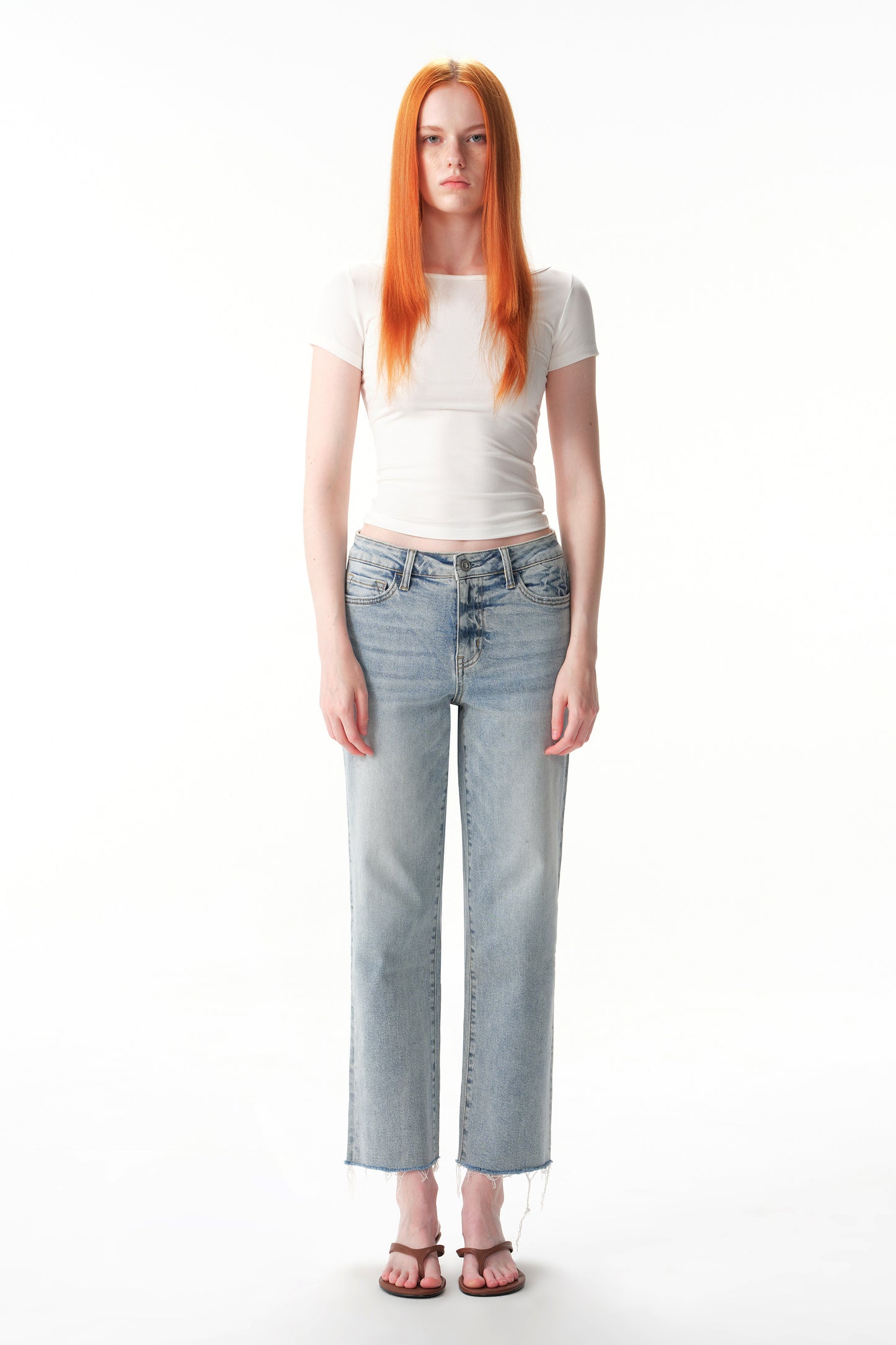 MID RISE STRAIGHT ANKLE JEANS ESFT620504