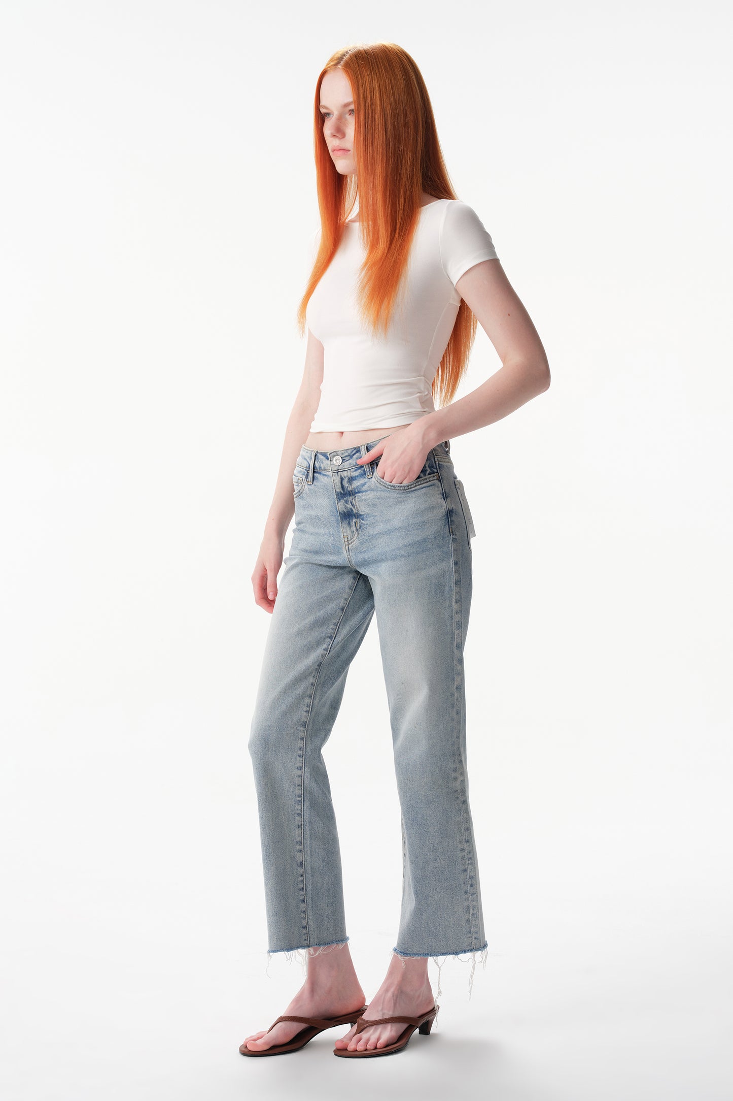MID RISE STRAIGHT ANKLE JEANS ESFT620504