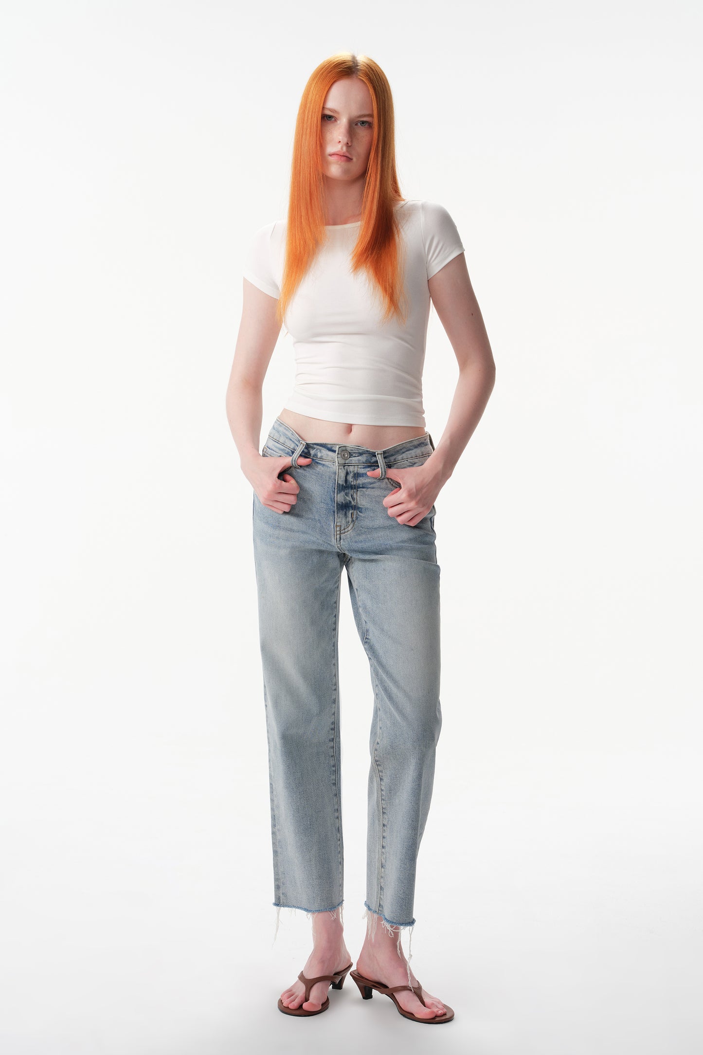 MID RISE STRAIGHT ANKLE JEANS ESFT620504