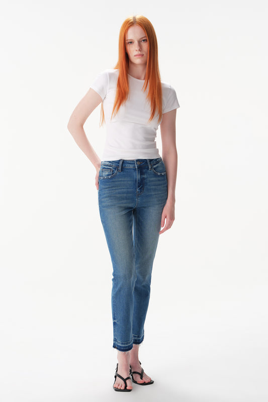 High Rise Straight Cropped Jeans ESFT630505