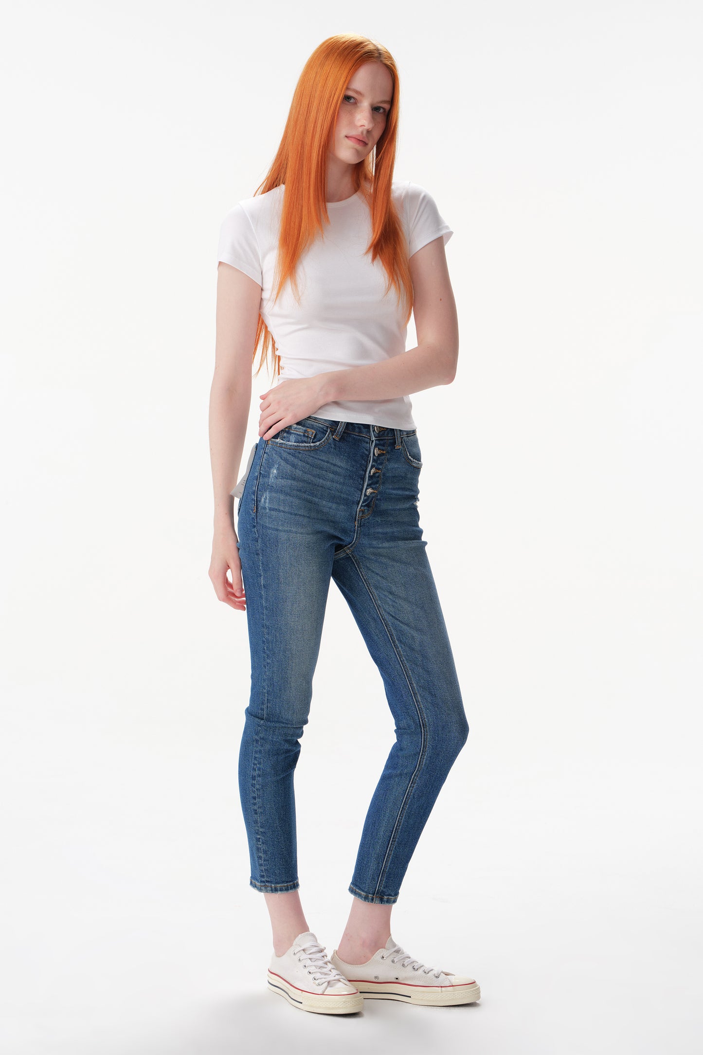 High Rise Skinny Cropped Jeans ESFS630201