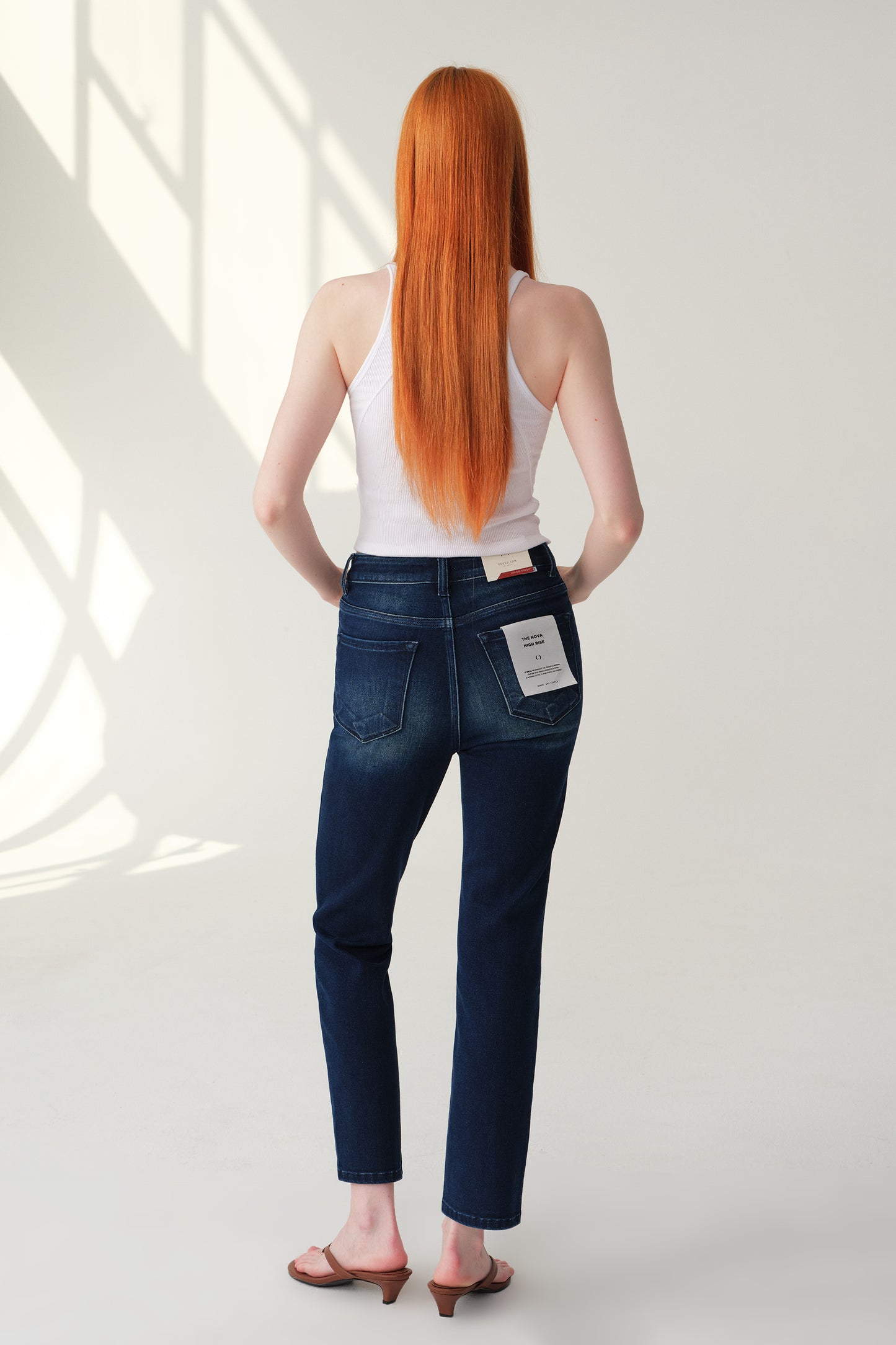 High Rise Straight Cropped Jeans ESFT630506