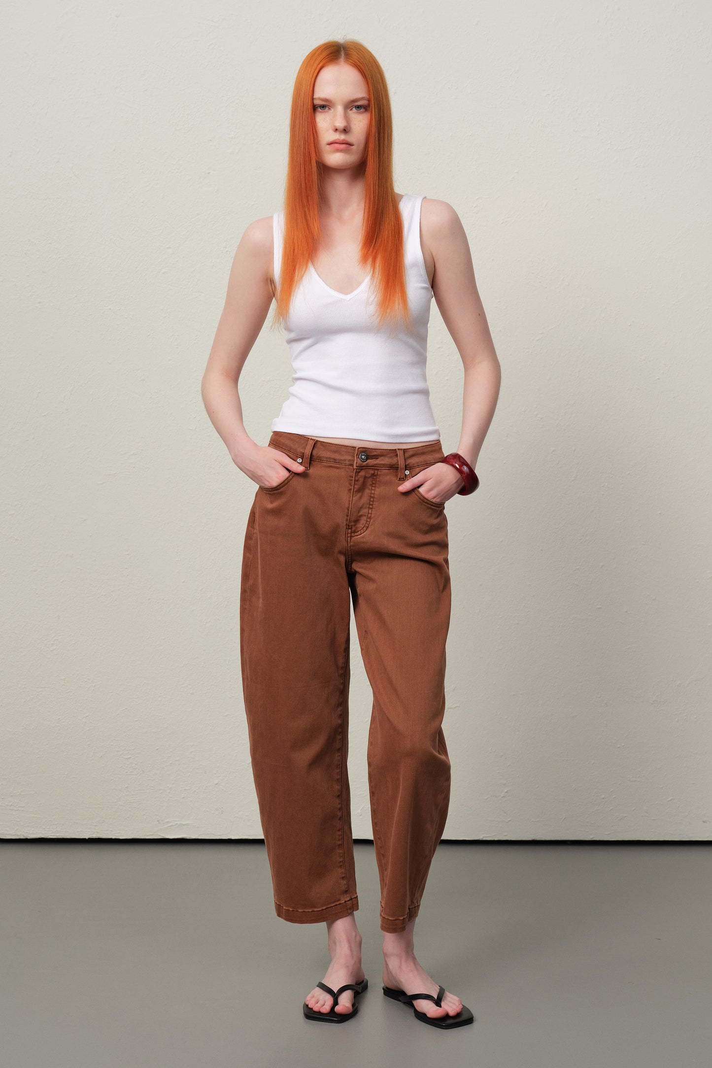 High Rise Barrel Cropped Pants ESFO620X01
