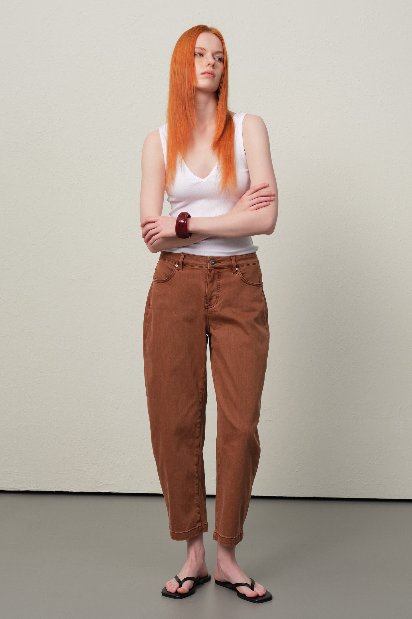 High Rise Barrel Cropped Pants ESFO620X01