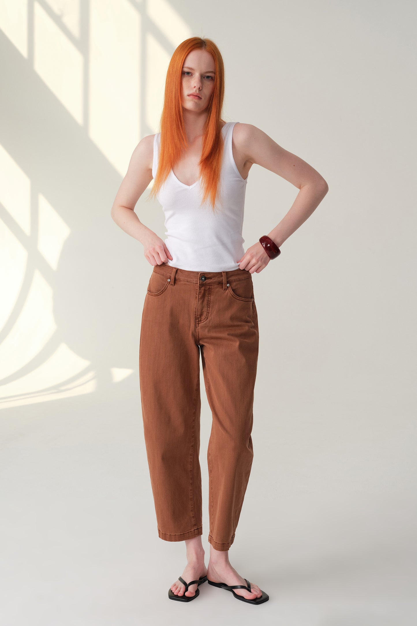 High Rise Barrel Cropped Pants ESFO620X01