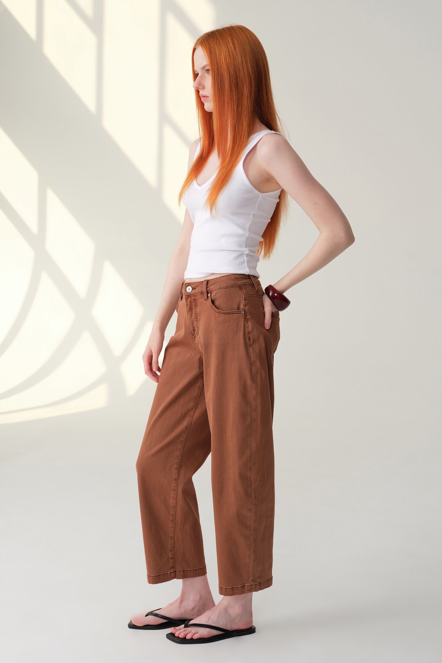 High Rise Barrel Cropped Pants ESFO620X01