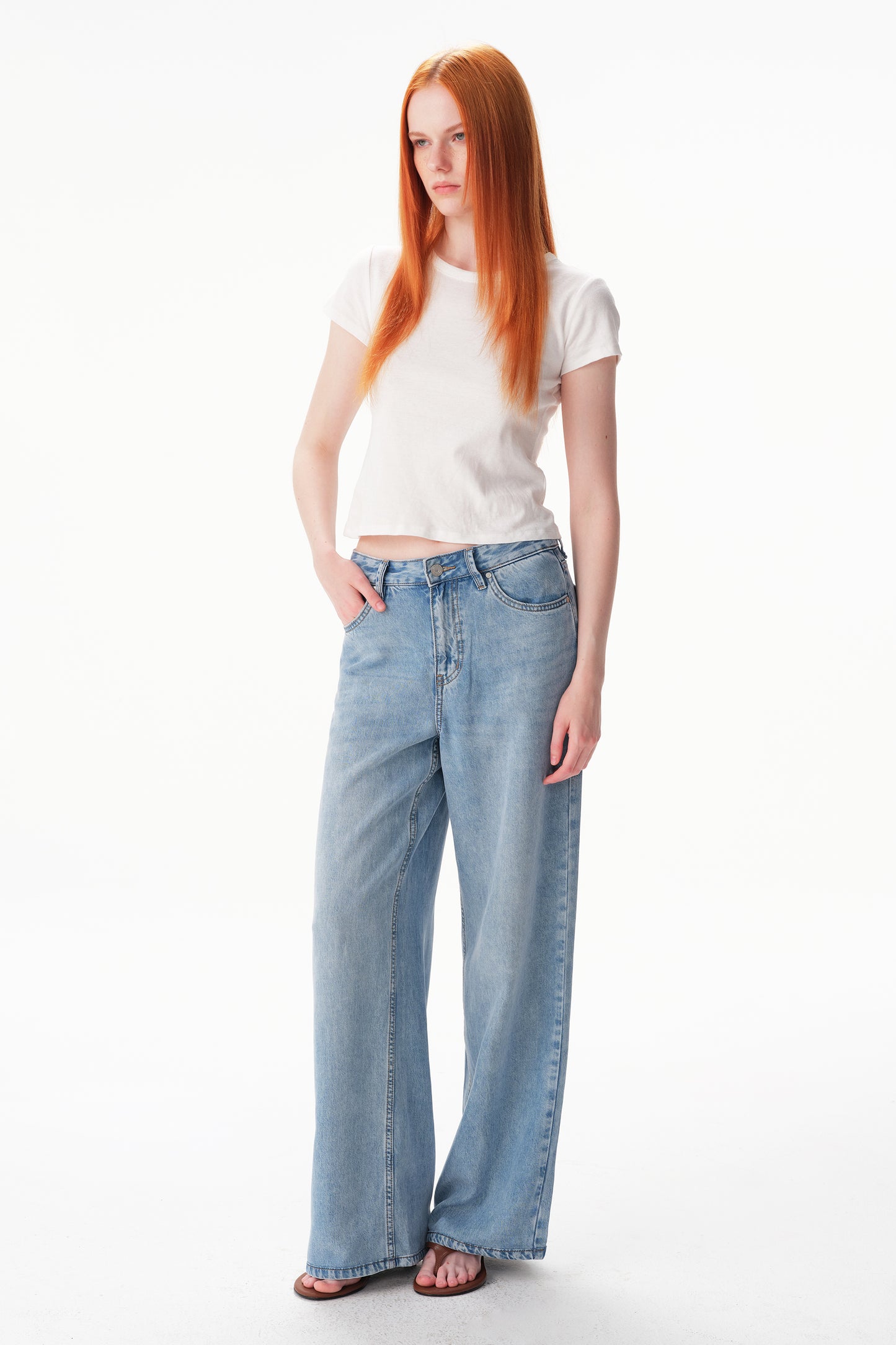 High Rise Wide Leg Jeans ESFW620845