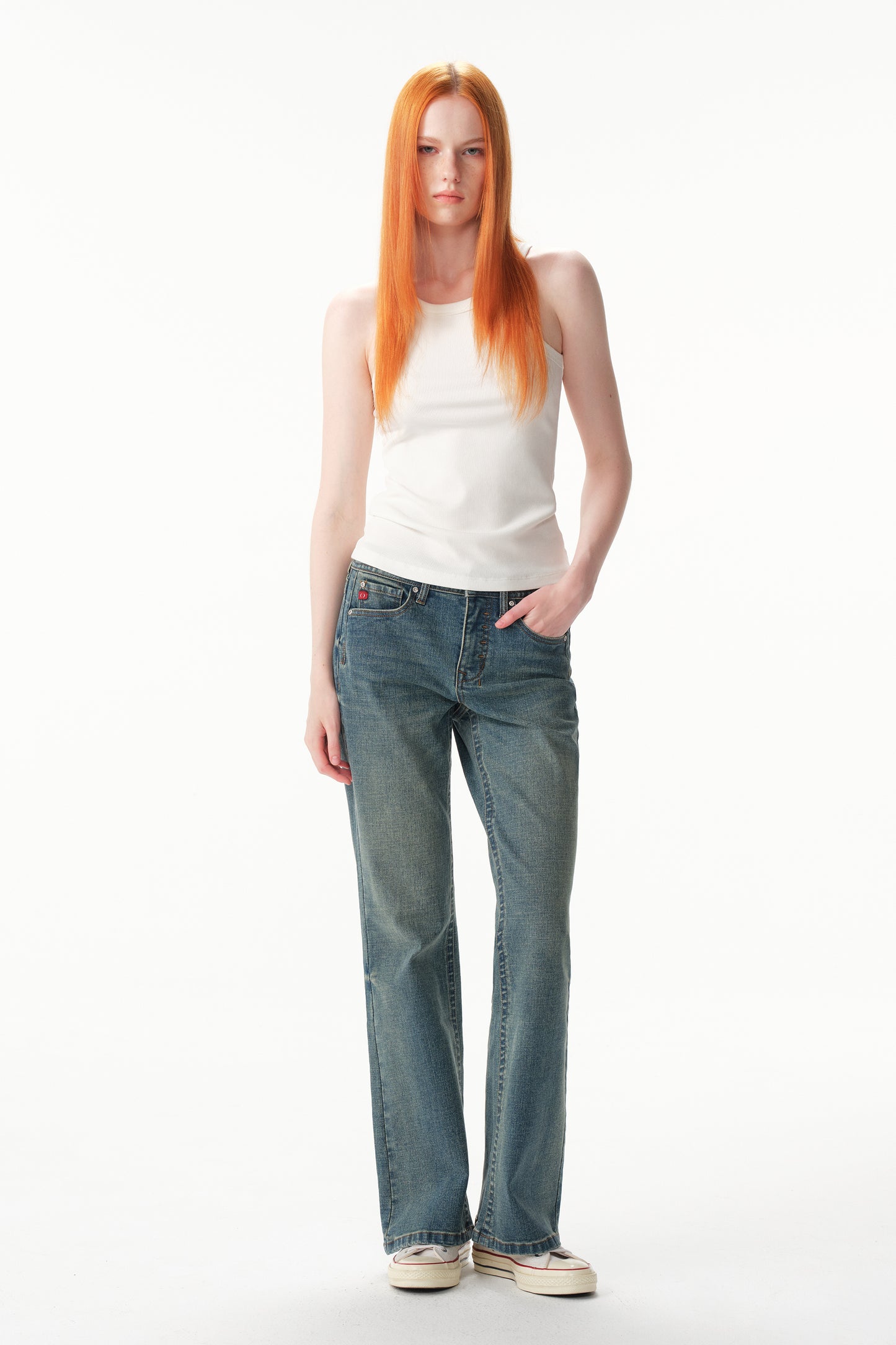 MID RISE BOOTCUT FULL JEANS ESFF640113