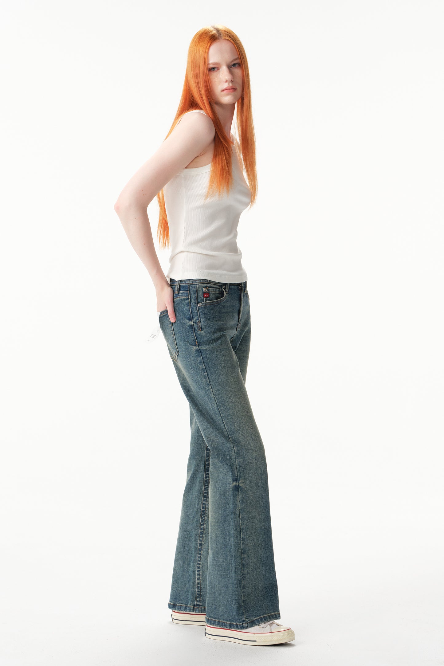 MID RISE BOOTCUT FULL JEANS ESFF640113