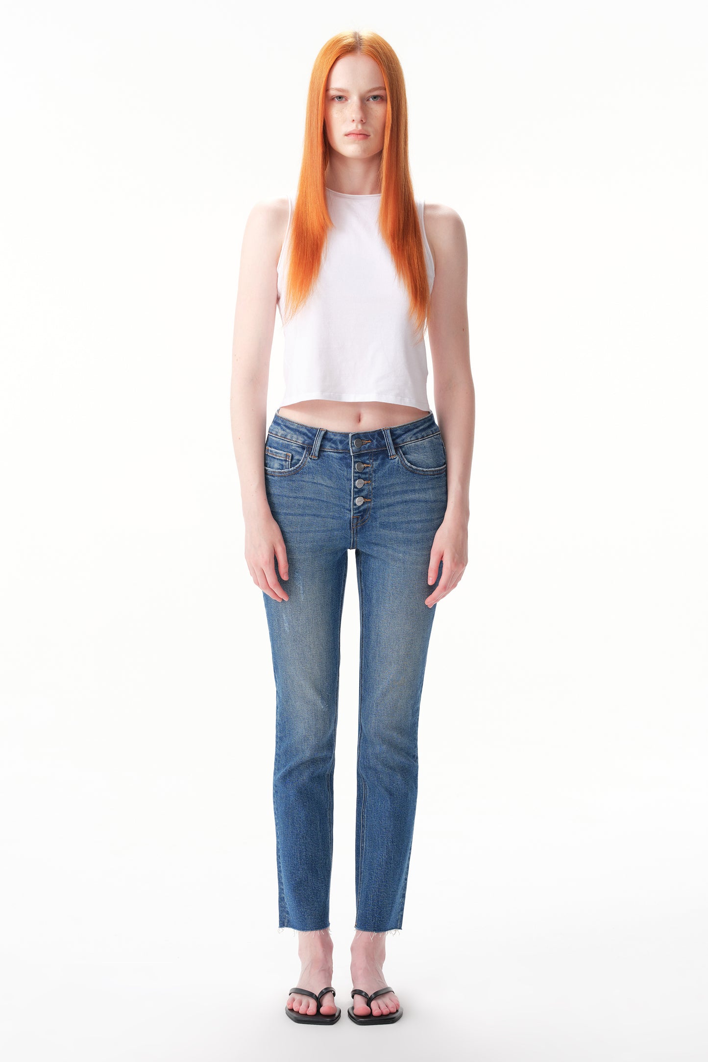 Mid Rise Straight Ankle Jeans ESFT630509