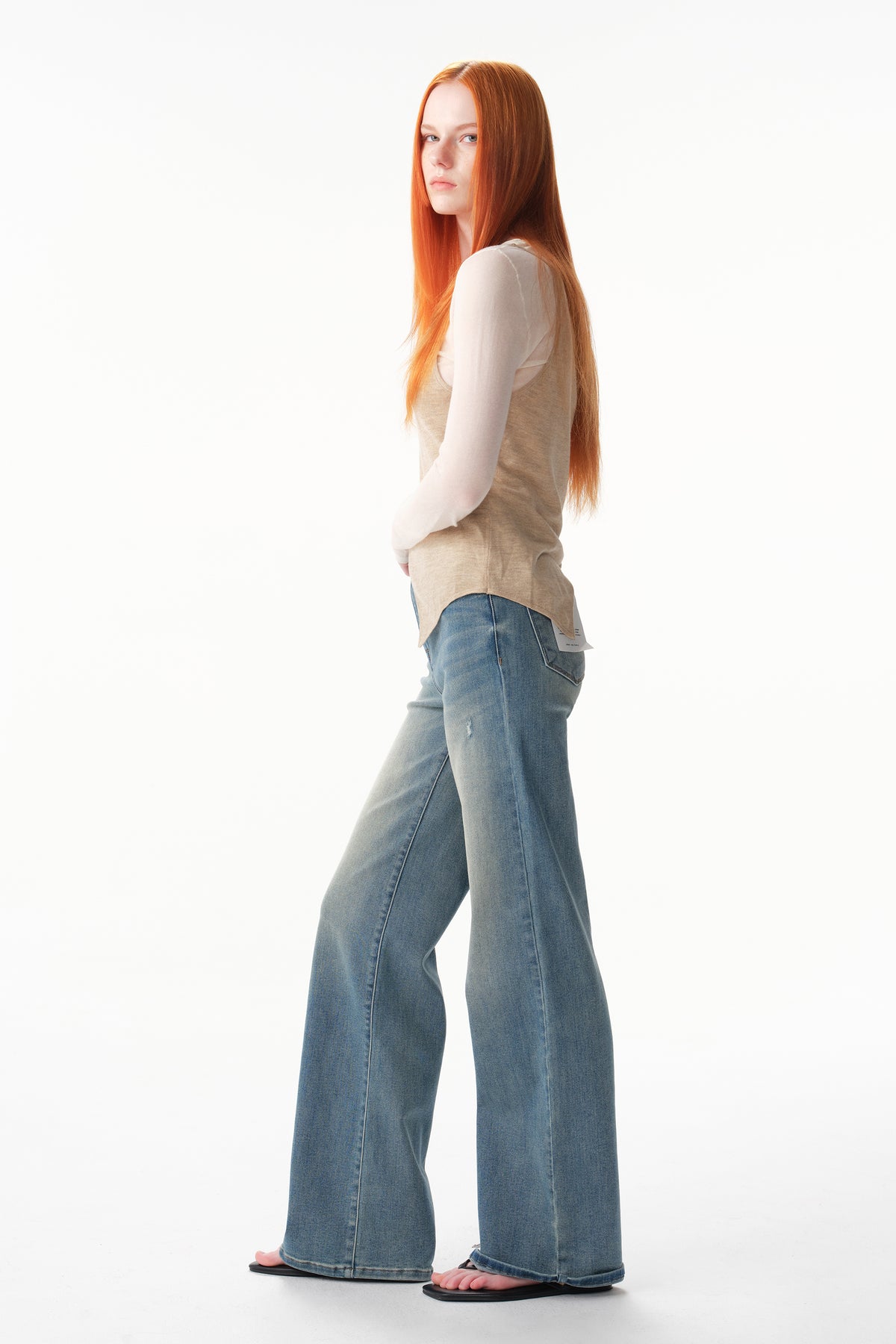 Mid High Rise Wide Leg Tall Jeans ESFW630812-P
