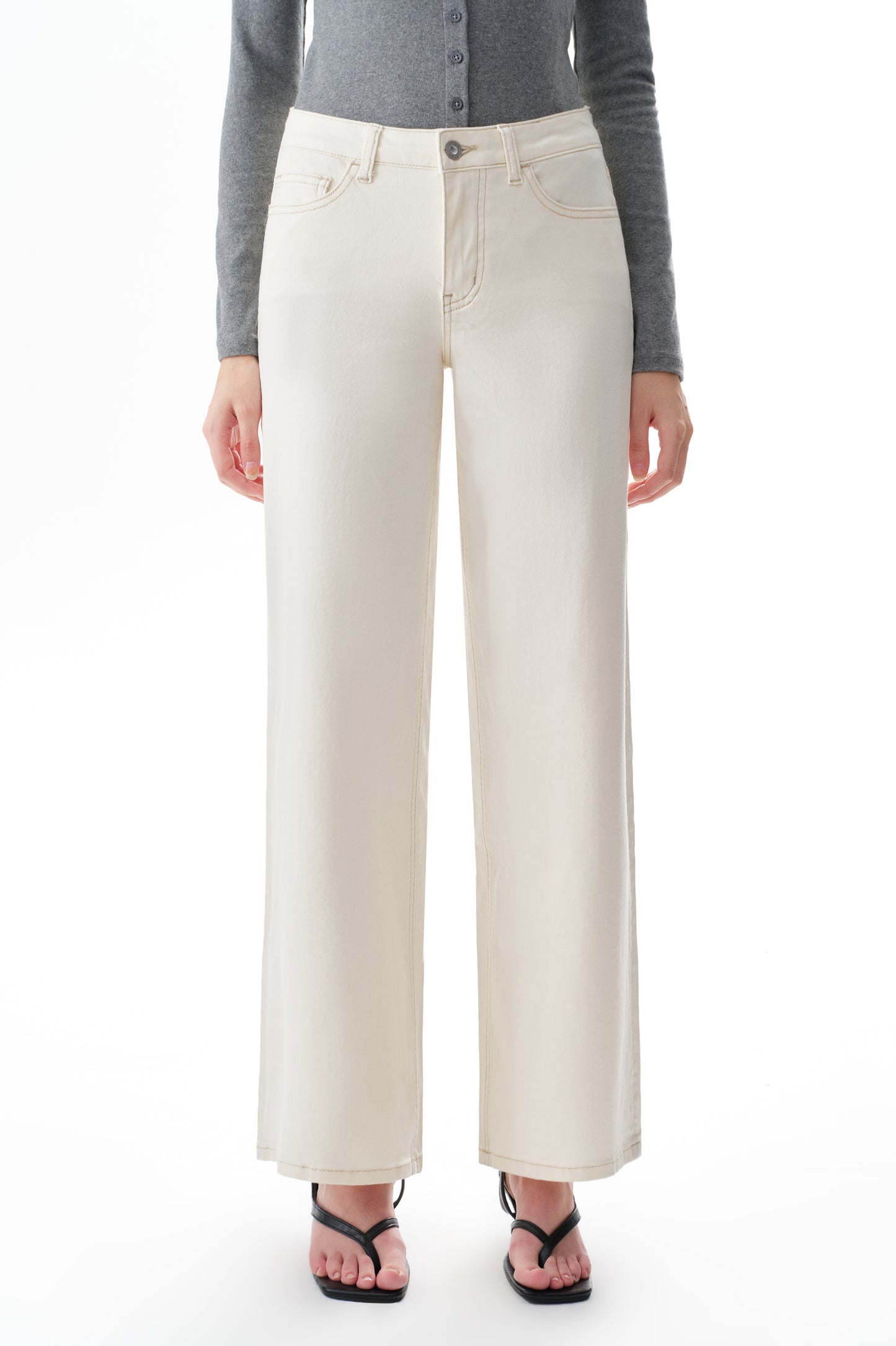 Mid Rise Baggy BBL Wide Leg Denim Jeans OSW8001