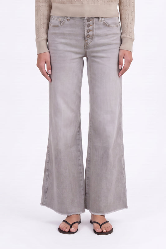 MID HIGH RISE SUPER FLARED WIDE LEG ANKLE JEANS ESFW620804-P