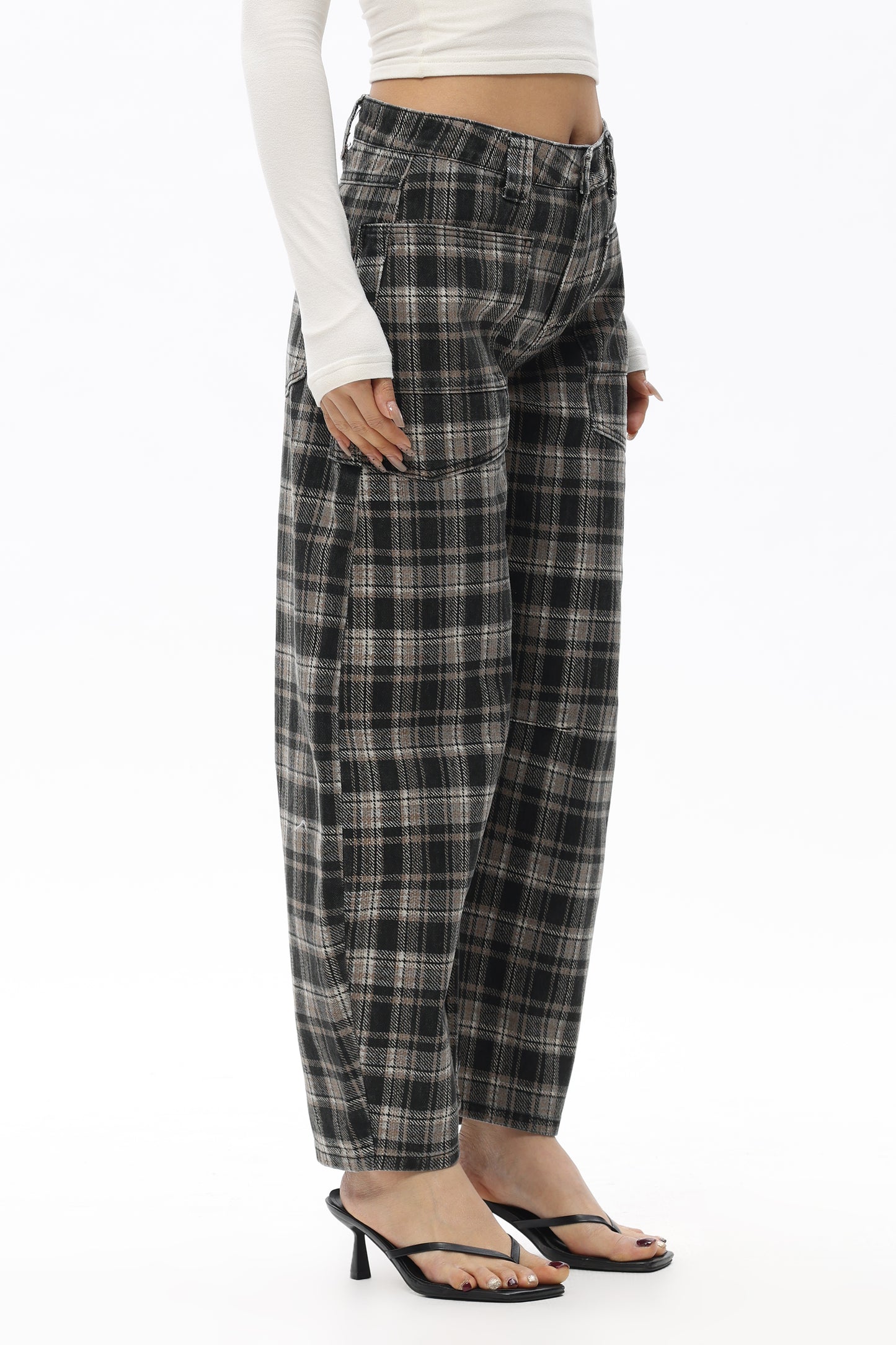 Baggy Bohemia Mid Rise Barrel Print Pants OSOX011