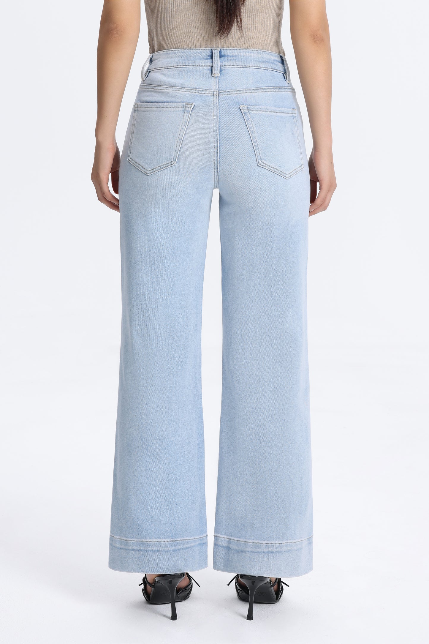 High Rise Wide Leg Denim Jeans - Regular & Petite OSW8099