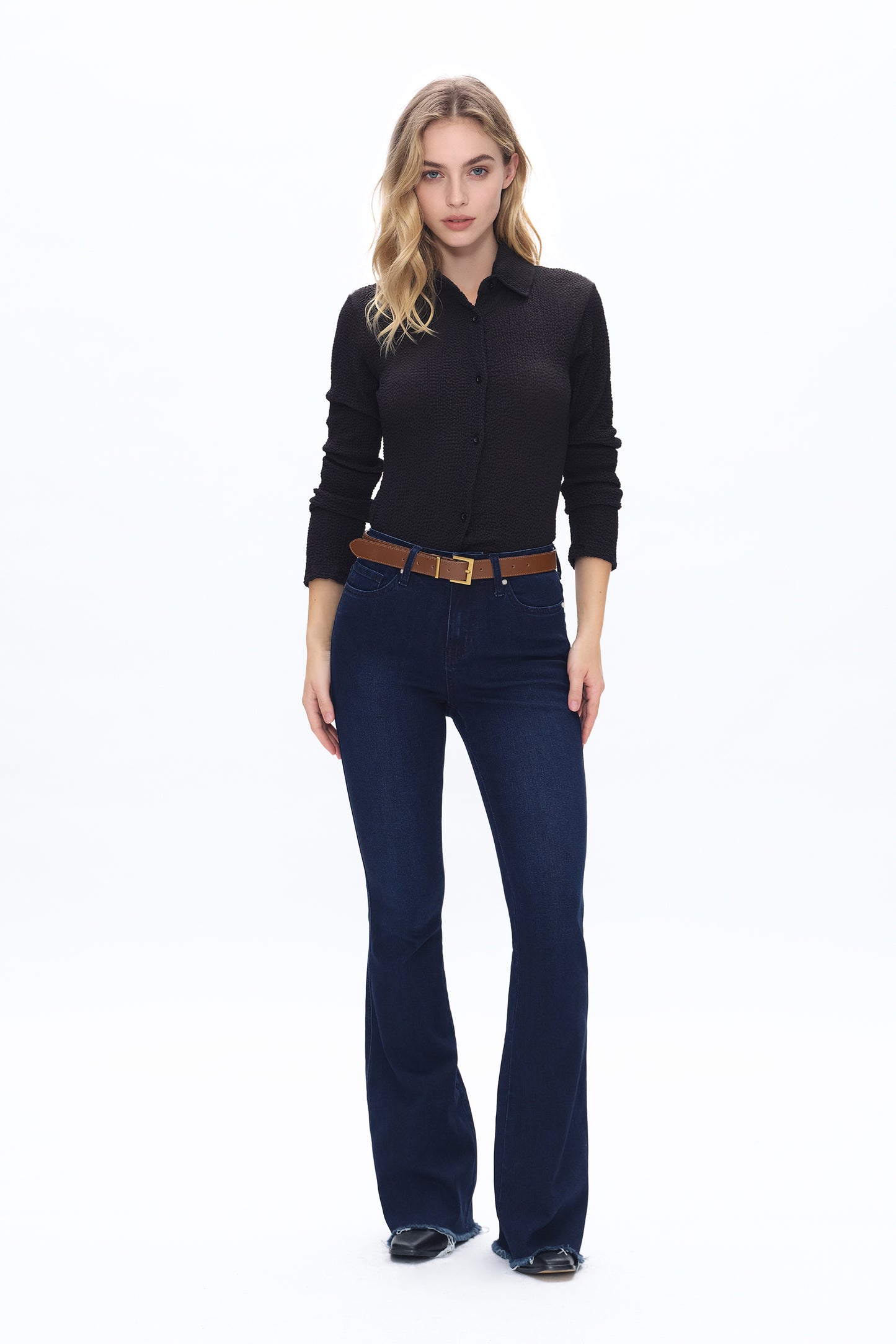 Mid Rise Flare Denim Jeans OSF1105R