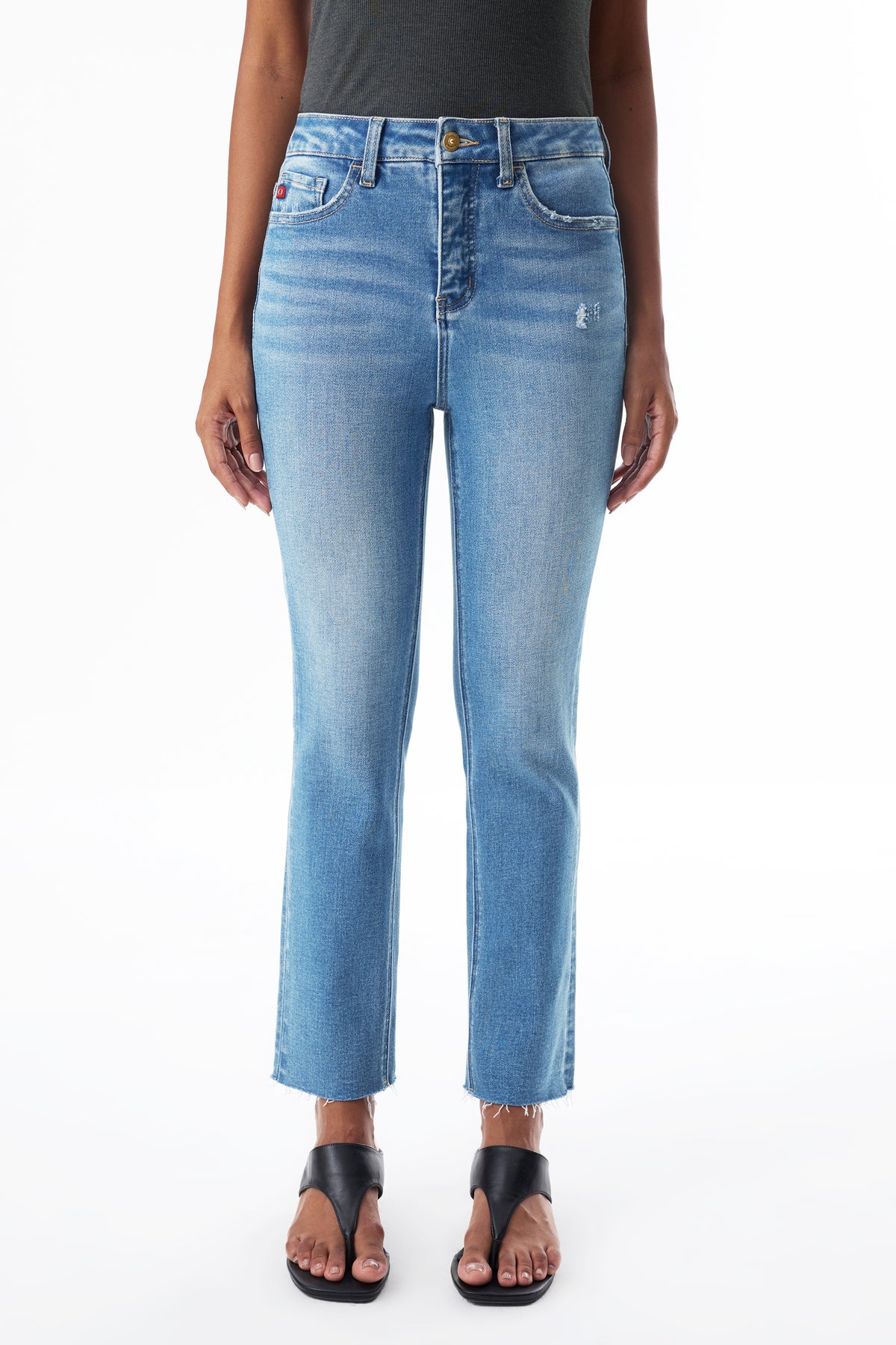 High Rise Straight Cropped Jeans ESFT620517