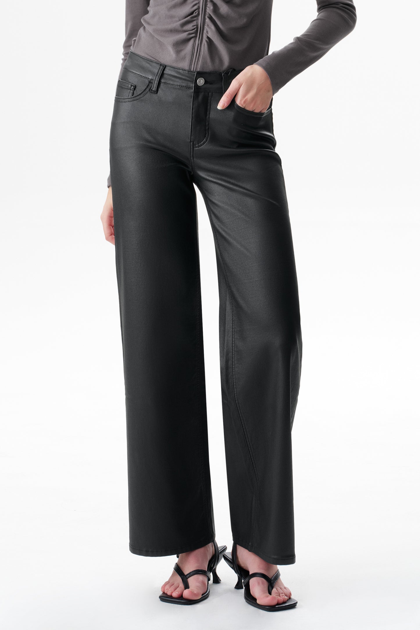 Mid Rise Wide Leg Pants OSW8097