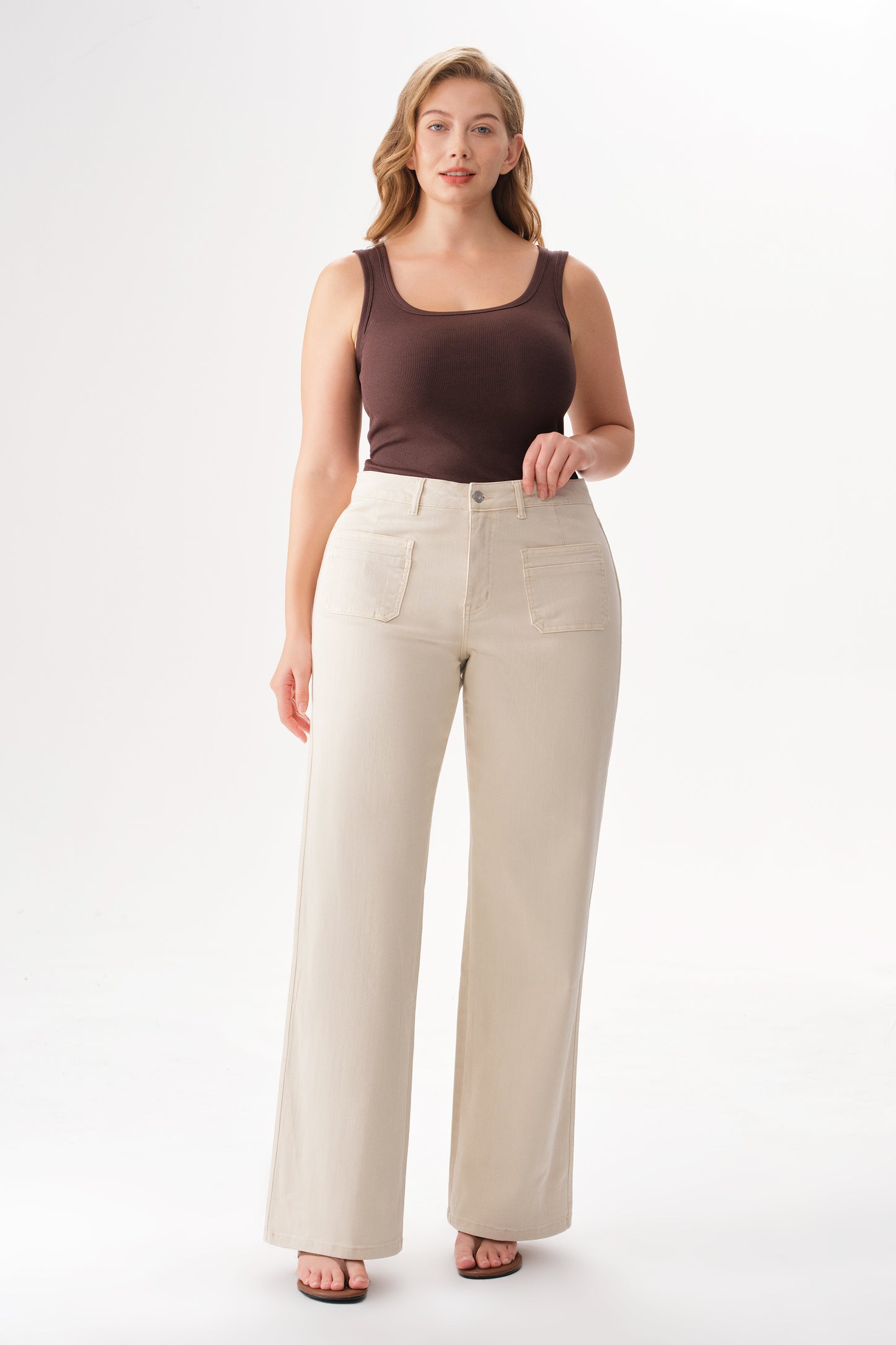 Mid Rise Straight Pants OST5068-P