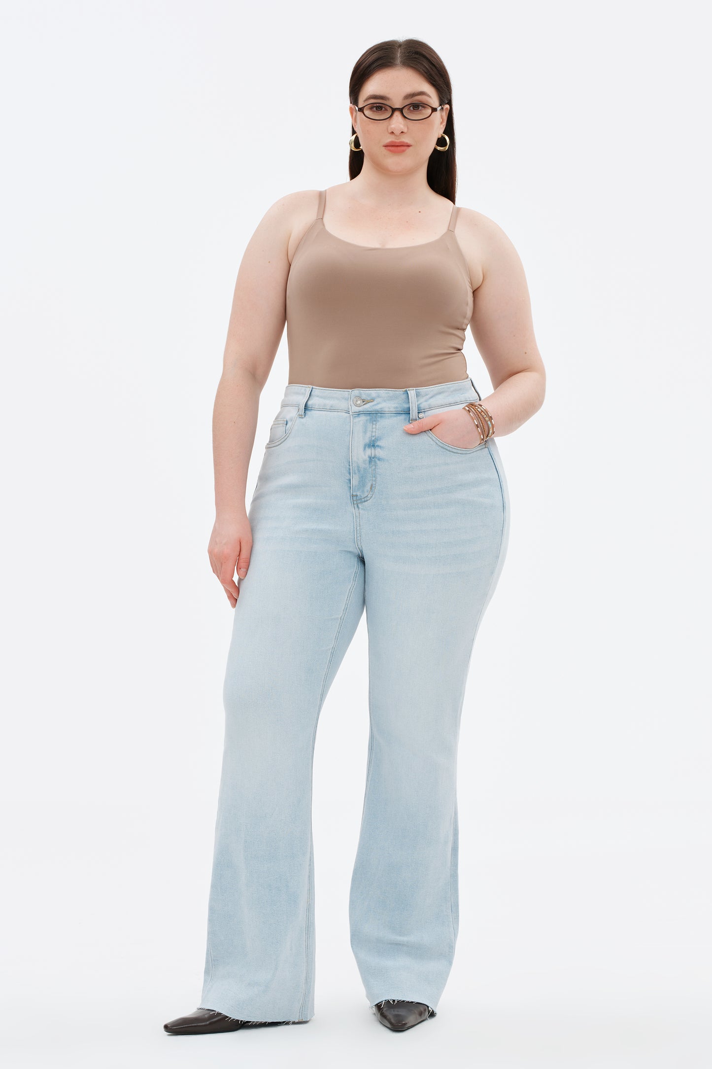 Plus Size High Rise Bootcut Denim Jeans OSF1149-P