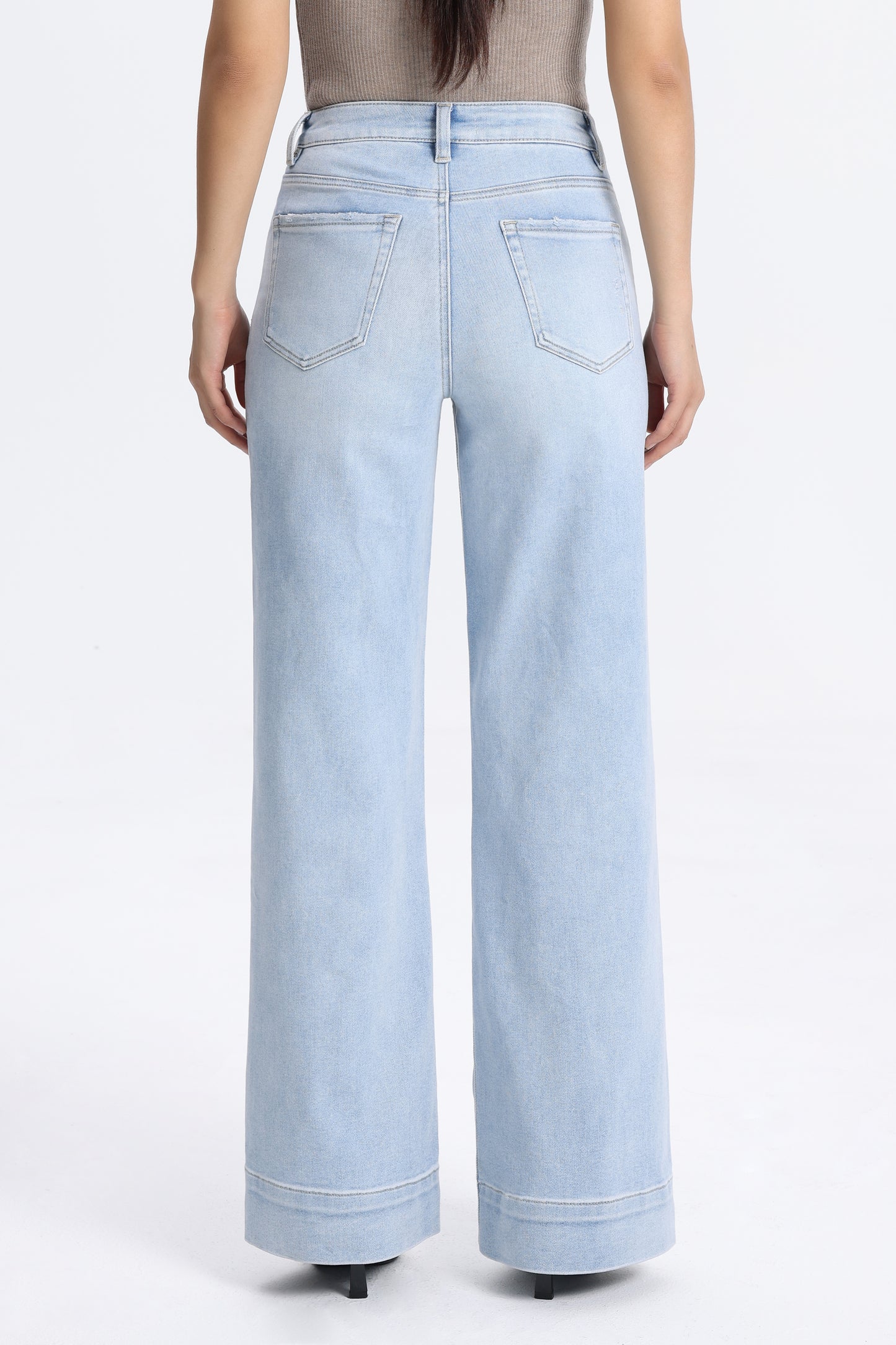 High Rise Wide Leg Denim Jeans - Regular & Petite OSW8099