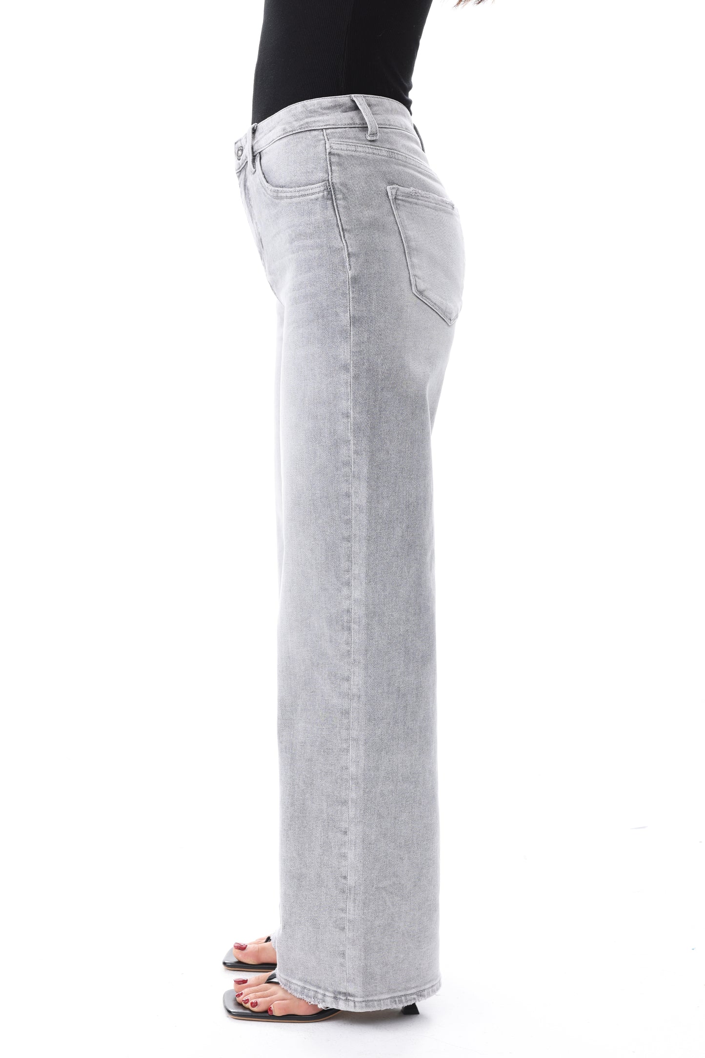 High Rise Wide Leg Full Jeans ESFW620807