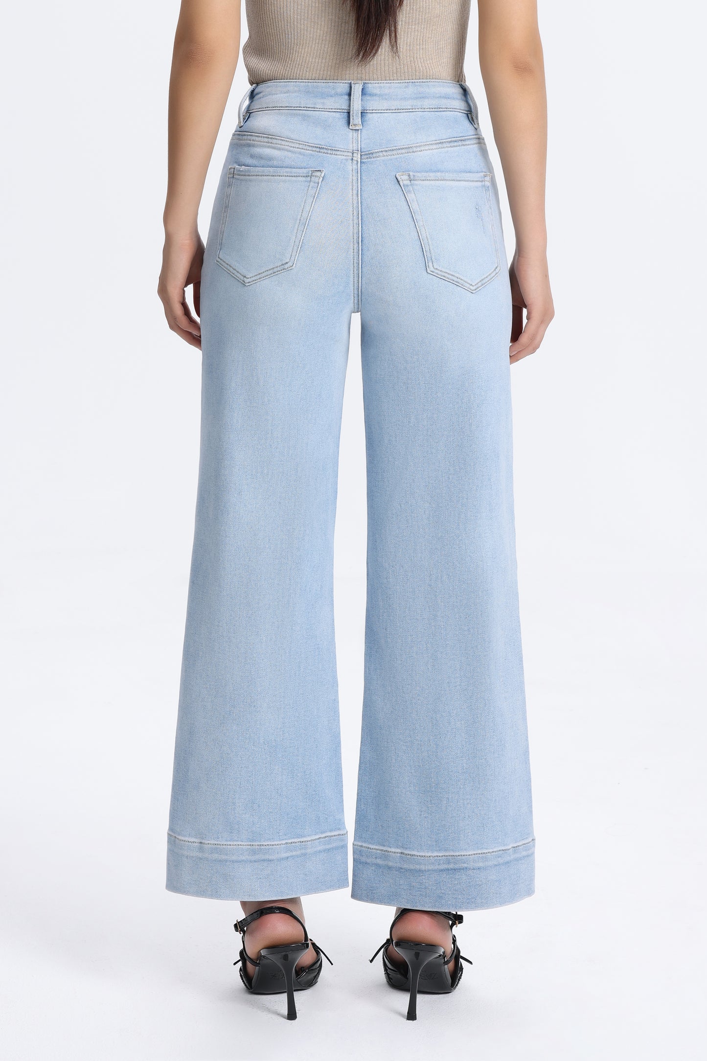 High Rise Wide Leg Denim Jeans - Regular & Petite OSW8099